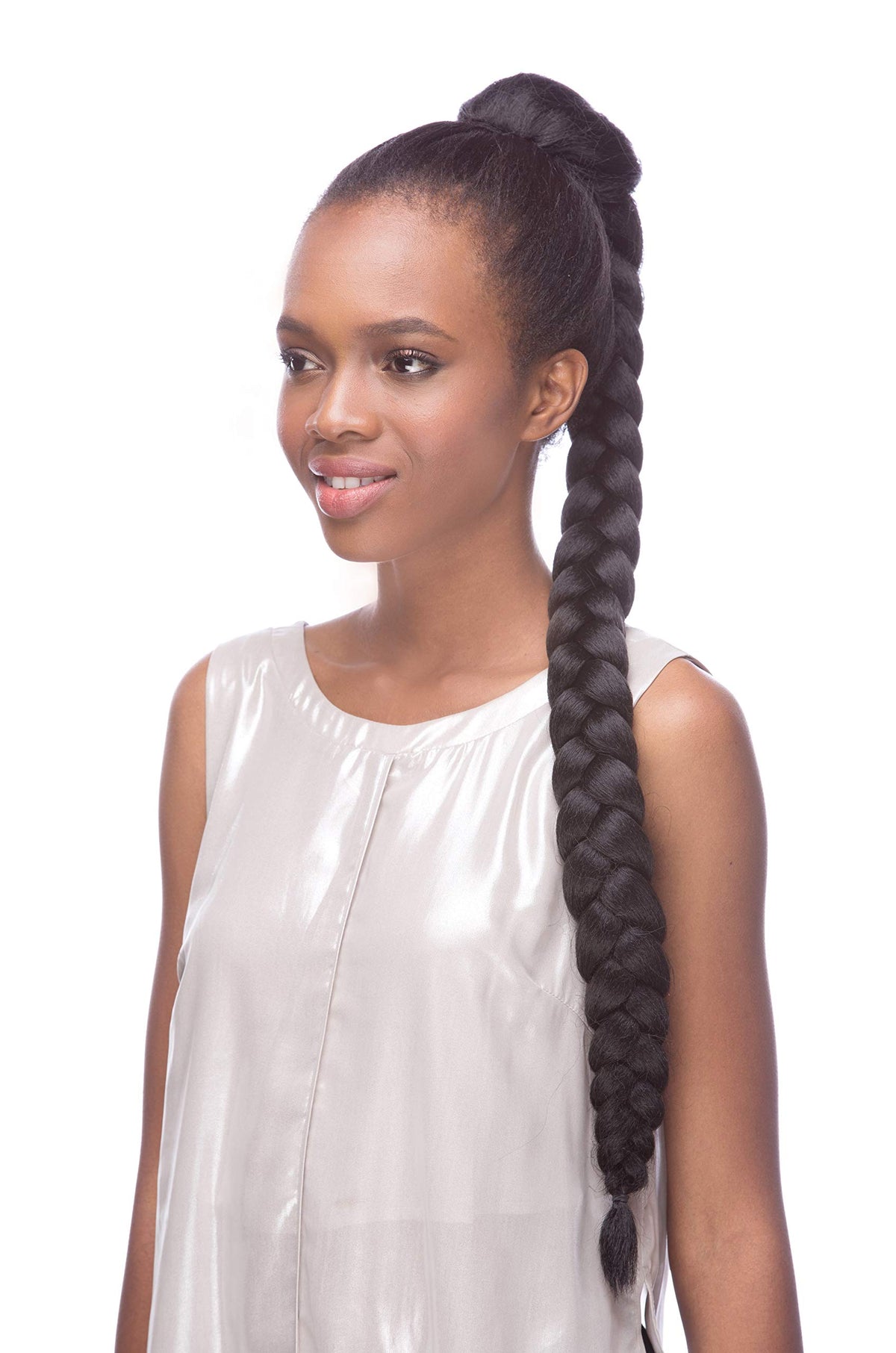 Draw String Braid Hair Piece Color M4.27 - Sepia Wigs 30" Long Thick Synthetic African American Bun Updo Formal Length Womens Coil Trenza Peluca