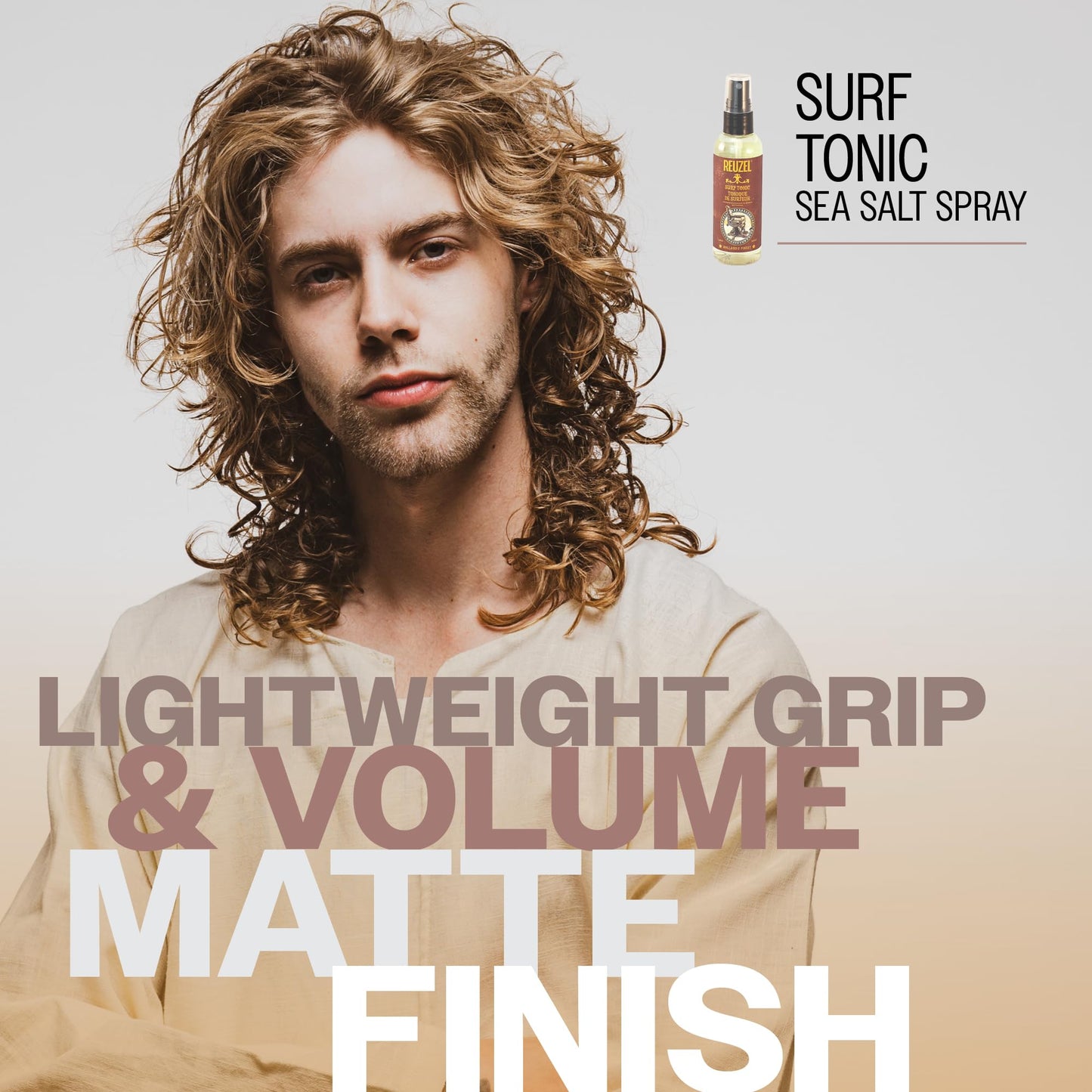 REUZEL Surf Tonic Sea Salt Spray For Men & Women Hair Texturizing Spray for Beachy Waves & Volume, Matte Finish Light Hold Styling Spray, Vegan Beauty & Personal Care REUZEL