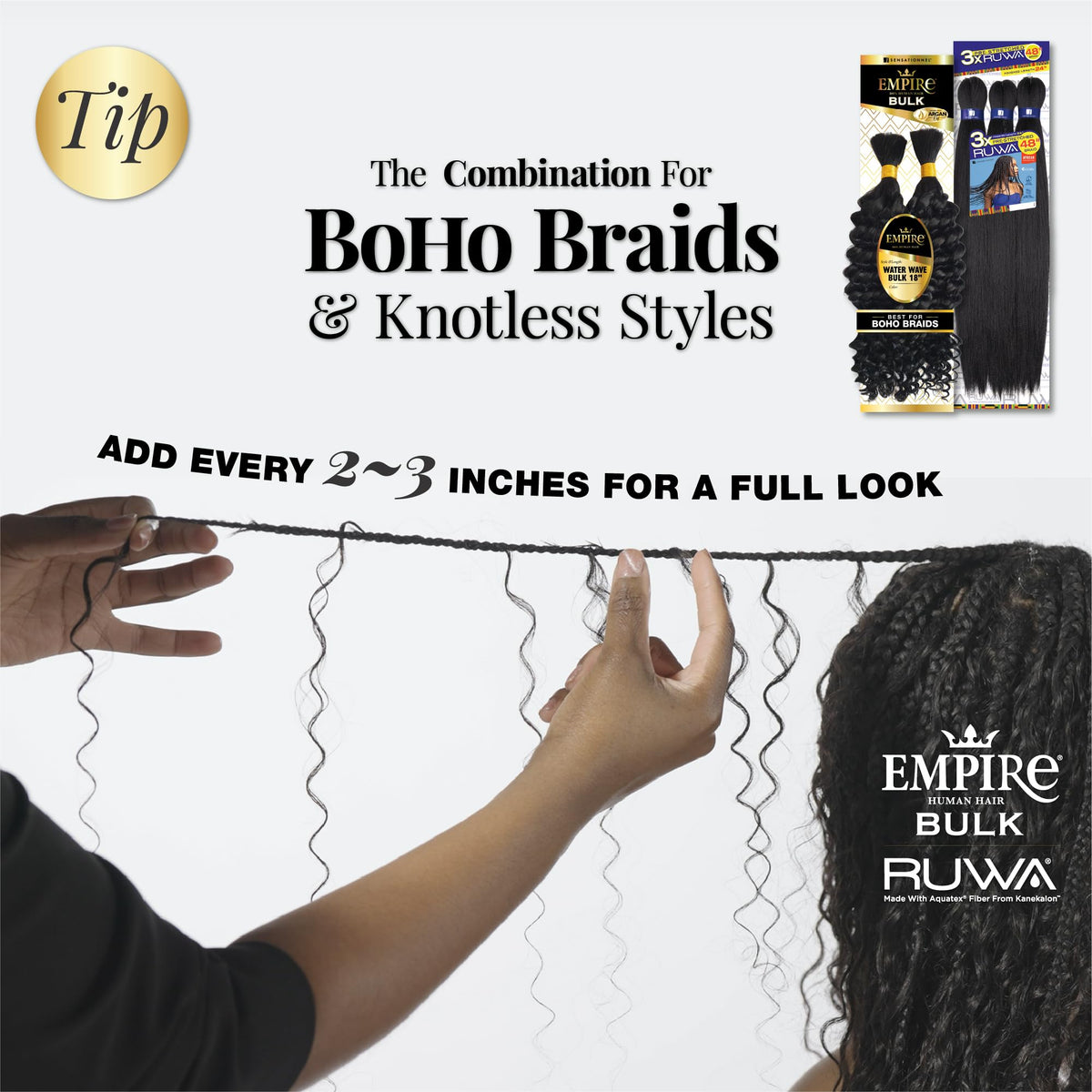 Sensationnel Empire Bulk Braiding-Water Wave,18 inch, 30 LIGHTAUBURN