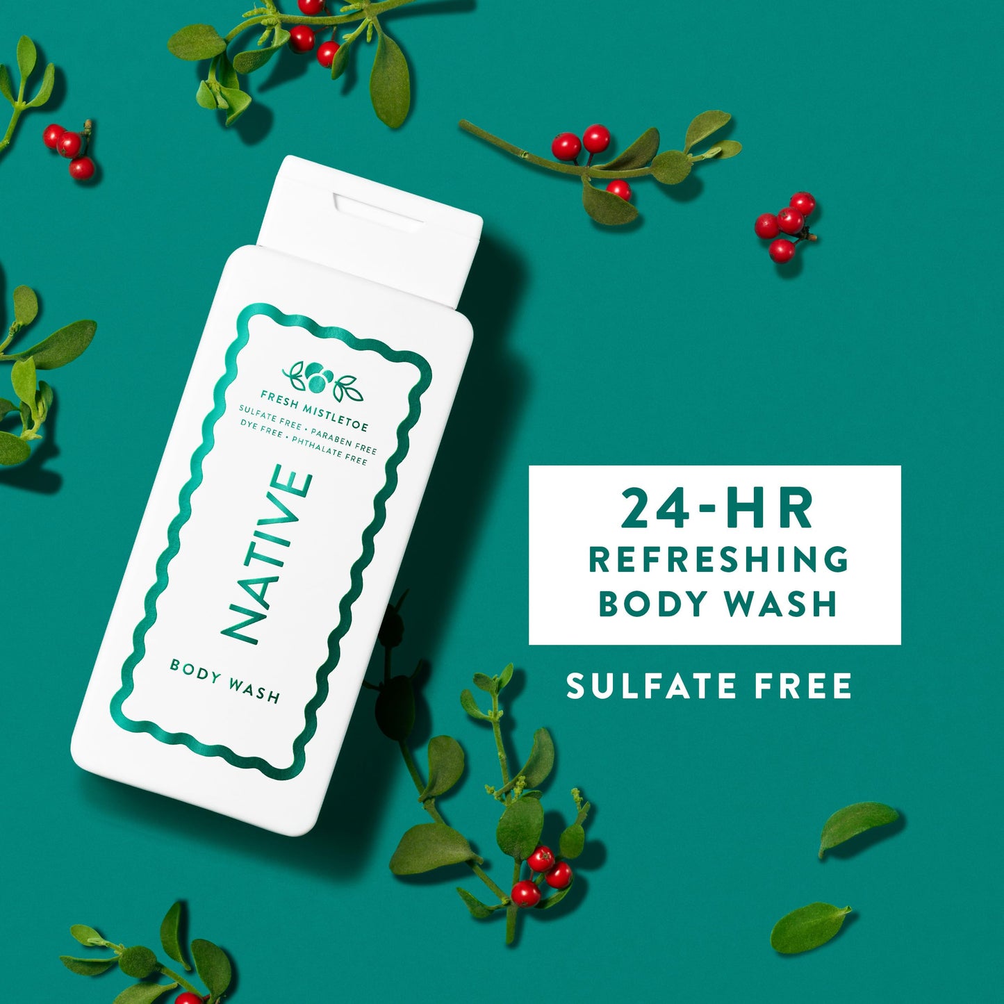 Native Body Wash, Holiday Edition, Fresh Mistletoe Scent, Contains Naturally Derived Ingredients | For Women & Men, Sulfate, Paraben, & Dye Free Beauty & Personal Care Native