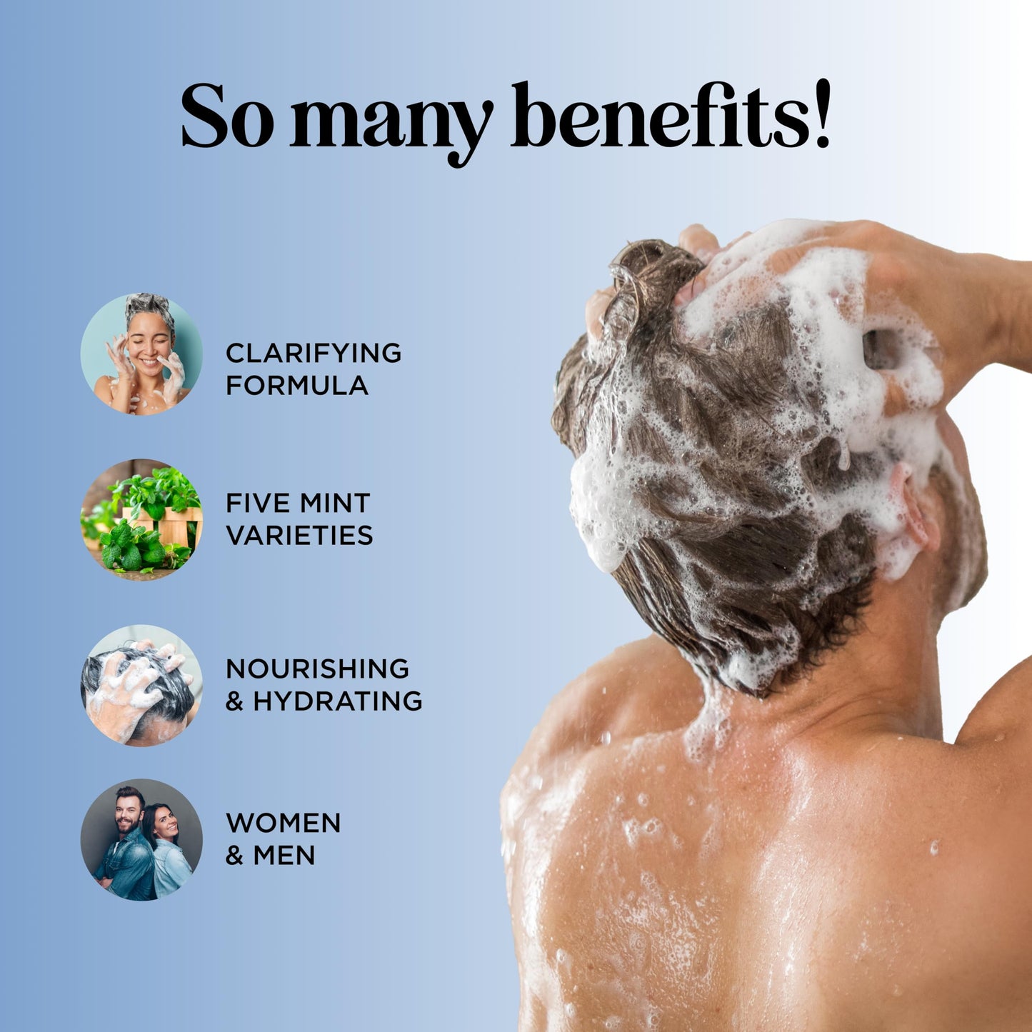 Sulfate Free Hard Water Shampoo - Deep Clarifying Shampoo for Build Up of Product and Minerals with Five Cleansing Mint Essential Oils Beauty & Personal Care Maple Holistics
