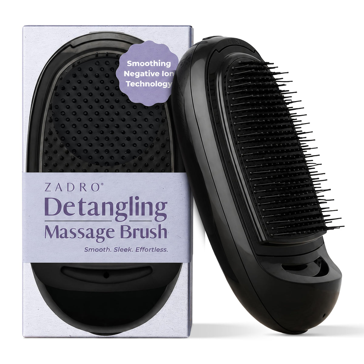 Zadro Detangling Massage Brush with Negative Ion Technology
