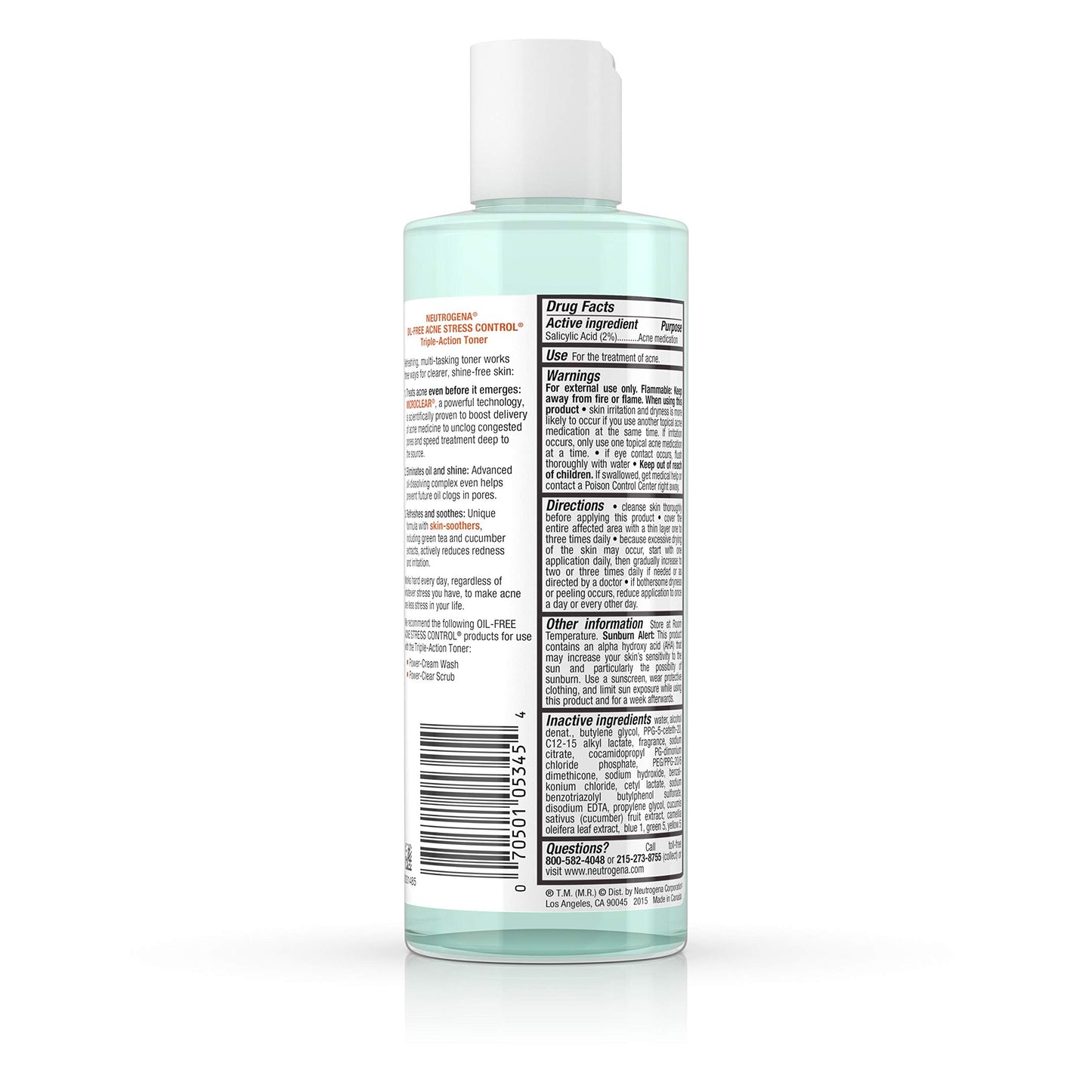 Neutrogena Oil-Free Acne Stress Control Triple-Action Toner, 8 Fluid Ounce (Pack of 2) Beauty & Personal Care Neutrogena