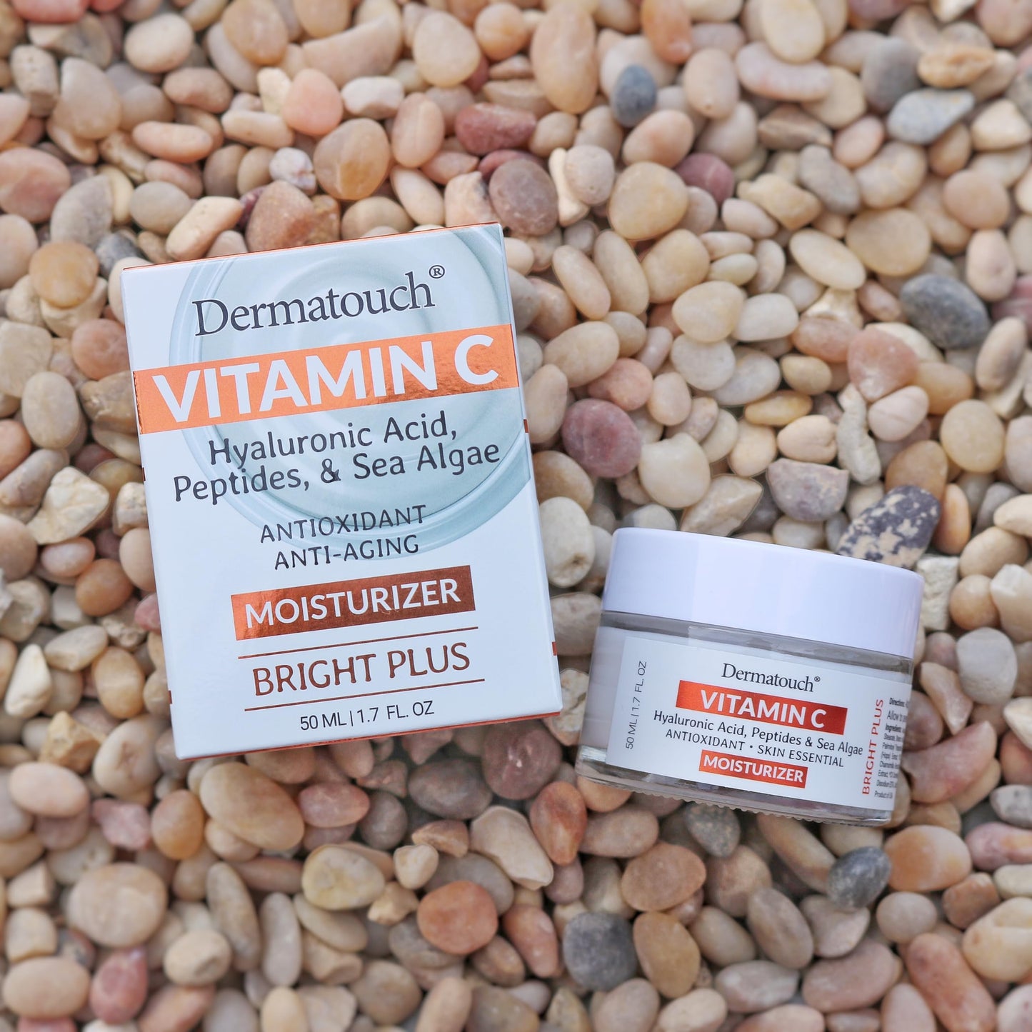 DERMATOUCH Vitamin C Bright Plus Moisturizer With Hyaluronic Acid, Vitamin E, Turmeric, Peptides and Sea Algae, Daily Hydrating Cream With Vitamins Beauty & Personal Care DERMATOUCH