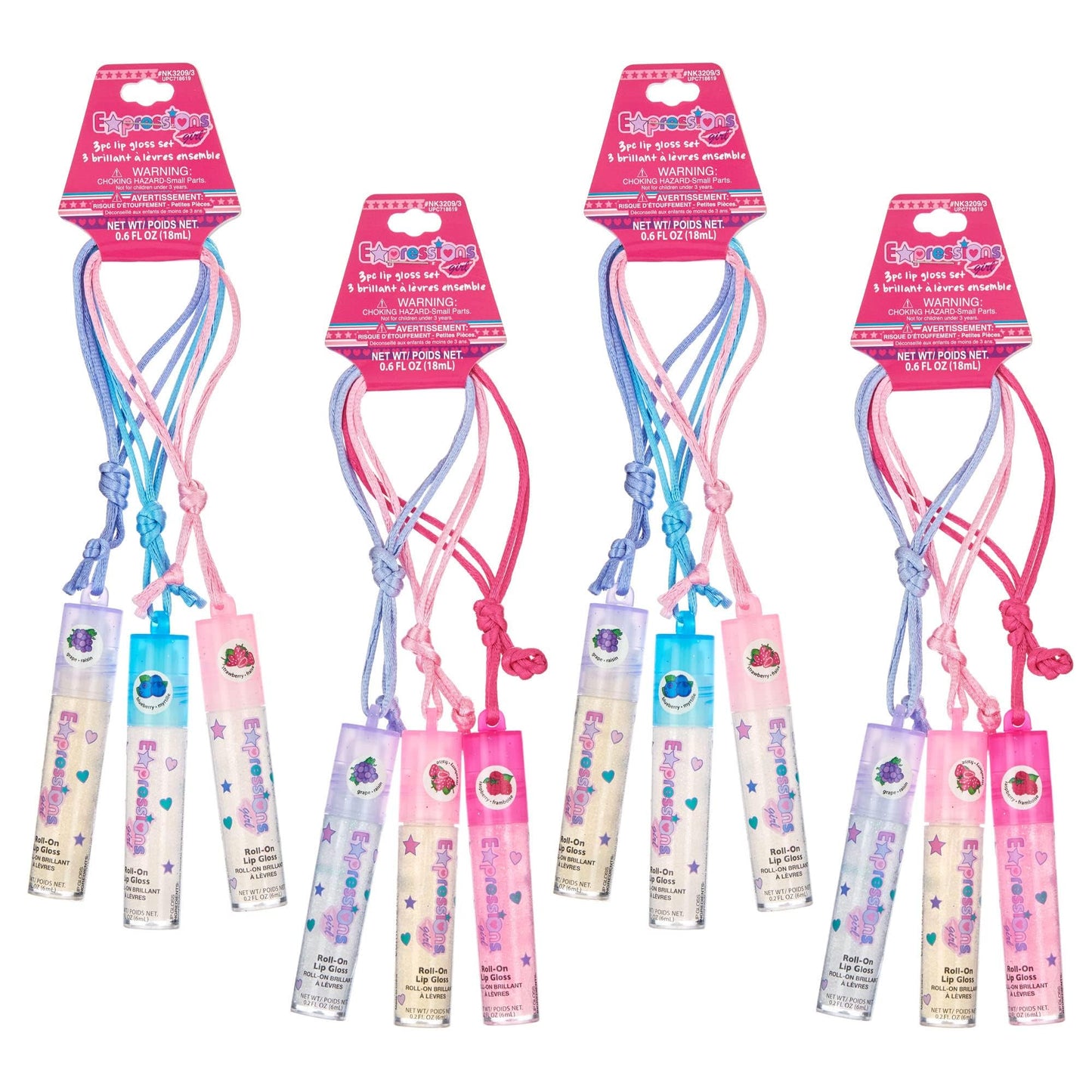 12pc Lip Gloss Necklace, Fruit Flavored Lip Gloss Set, Value Pack, Teen Girls Party Favors, Non Toxic Lip Gloss Necklaces For Girls Beauty & Personal Care EXPRESSIONS