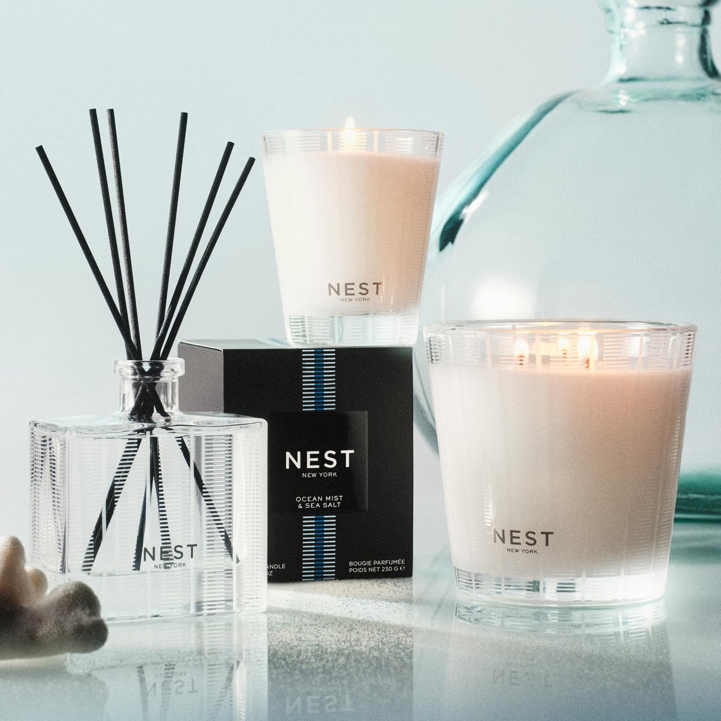 NEST New York Liquid Soap, Ocean Mist & Sea Salt - 10 fl oz - Cleanses & Nourishes Skin - Approx. 300 Pumps Per Bottle - Gluten Free & Cruelty Free Beauty & Personal Care NEST New York