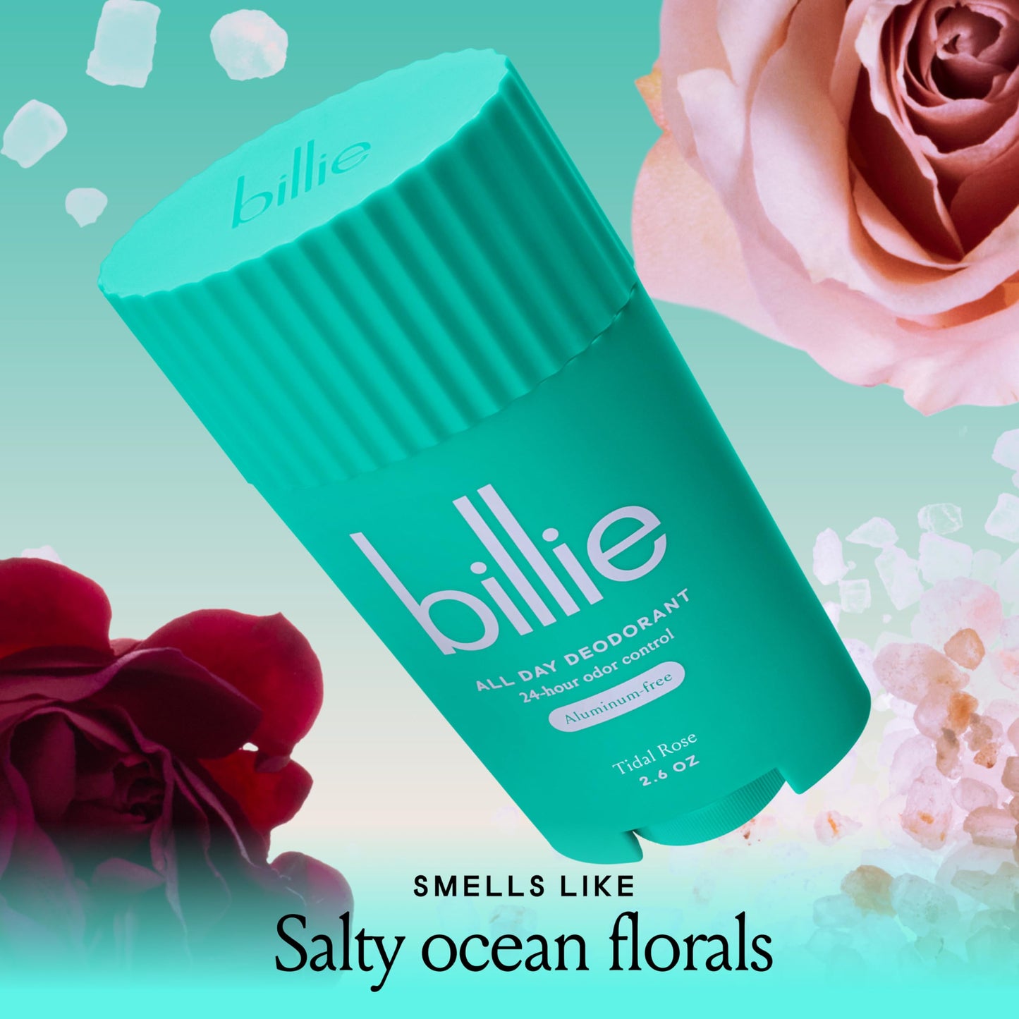 Billie All Day Deodorant, 24-hour Odor Protection, Aluminum-Free, Tidal Rose, 2.6oz Beauty and Personal Care Billie