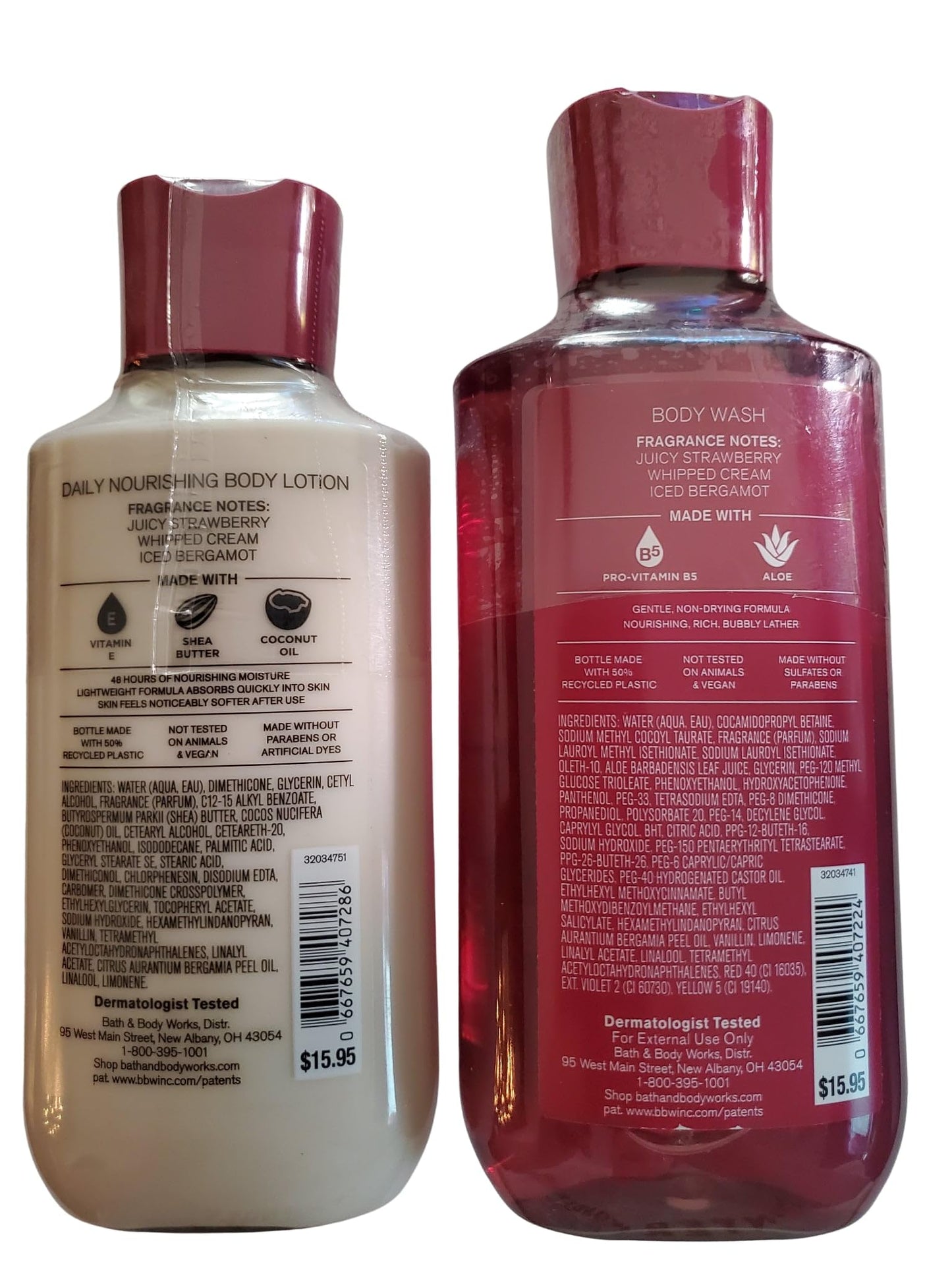 Bath & Body Works Women's Strawberry Snowflakes Body Lotion and Body Gel Wash 2 Piece Set Beauty & Personal Care Bath & Body Works
