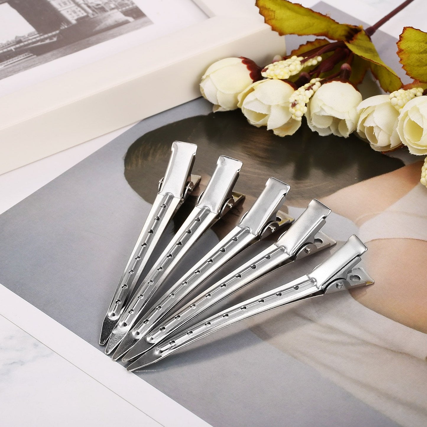 24 Pieces Duck Bill Hair Clips 3.5 Inches Duckbill Hair Clips Metal Alligator Curl Clips for Women Styling Sectioning Long Hair Sectioning Clips Beauty & Personal Care Hicarer