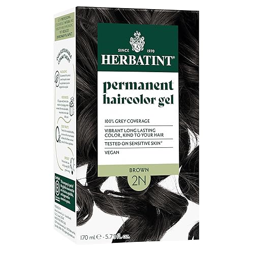 Herbatint Permanent Hair Dye For Women - 2N Brown - For Up To 100% Gray Coverage of Resistant Gray Hair - Ammonia-Free, Alcohol-Free & Vegan - Salon Beauty & Personal Care Herbatint