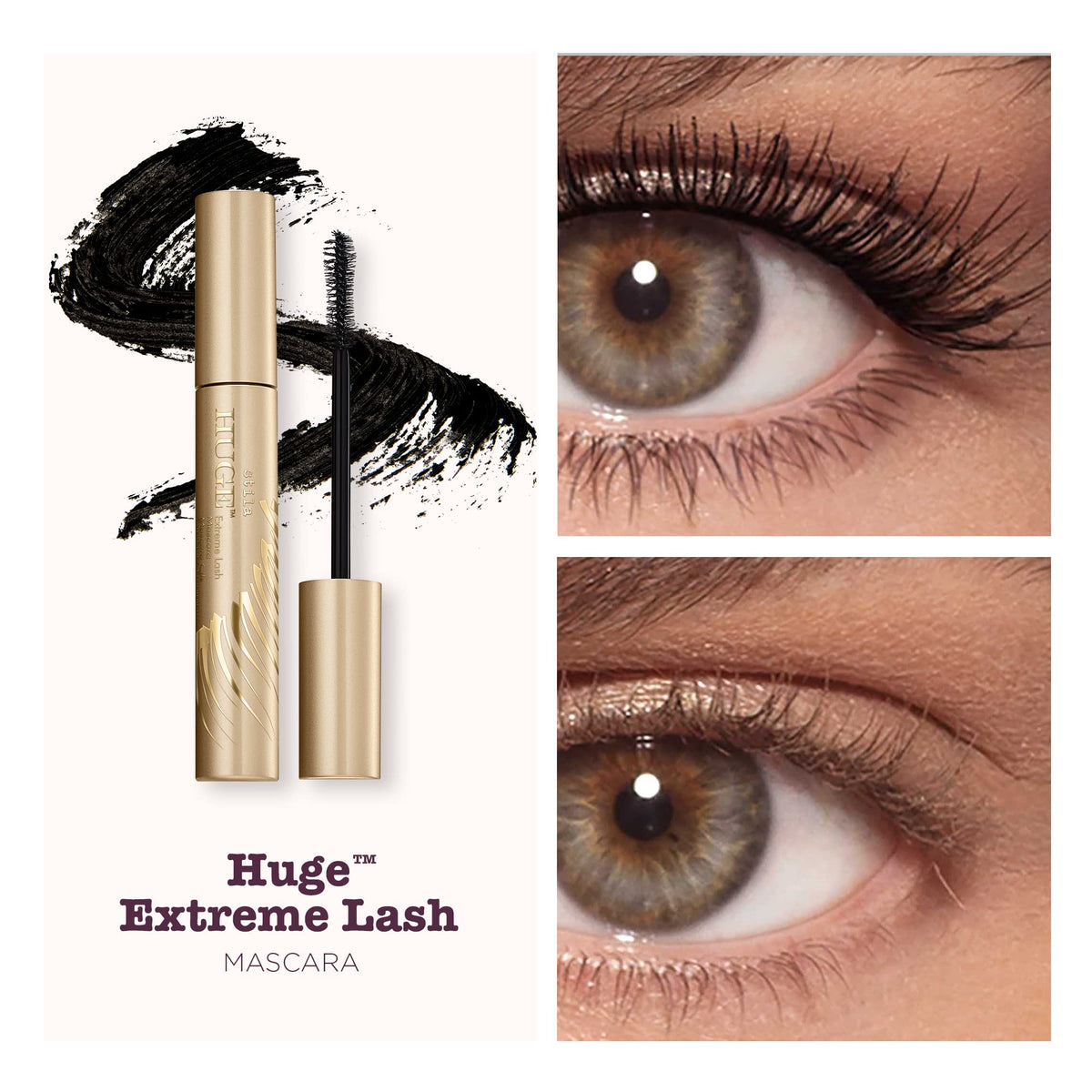 stila HUGE Extreme Lash Mascara, Intense Black | Volume, Full Length, Curl, Lift, No Clump, Crunch or Smudge | Lightweight, Long-Lasting Buildable Eye Beauty & Personal Care stila