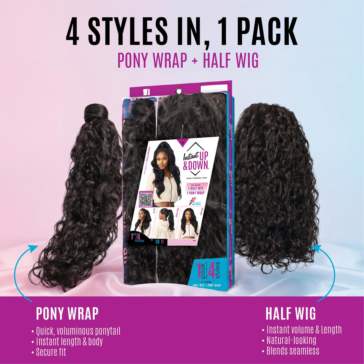 Sensationnel Instant Updown Halfwig Pony-lud 11, T2/30
