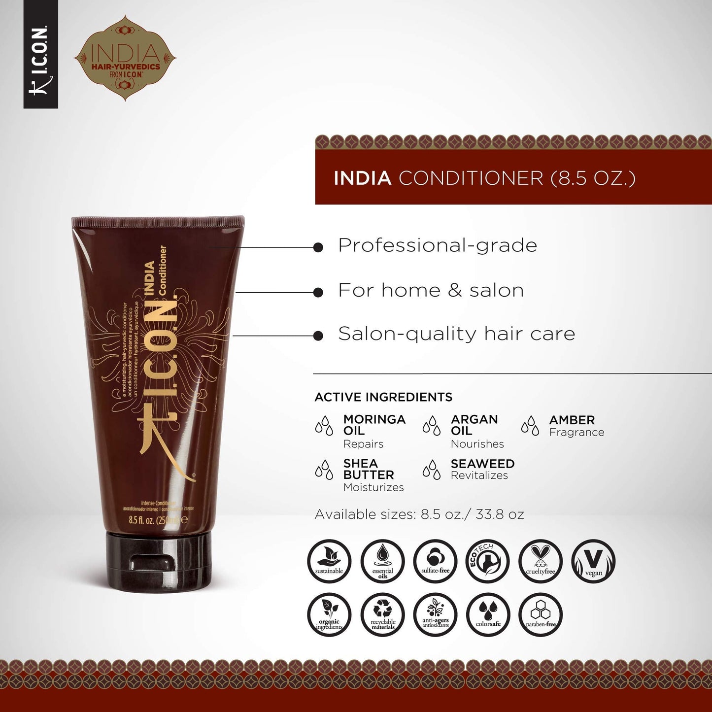 K I.C.O.N. I.C.O.N. India Conditioner, Nourishing & Strengthening Treatment, Hair & Scalp Revitalizer, Promotes Growth, 8.5 oz Beauty & Personal Care K I.C.O.N.
