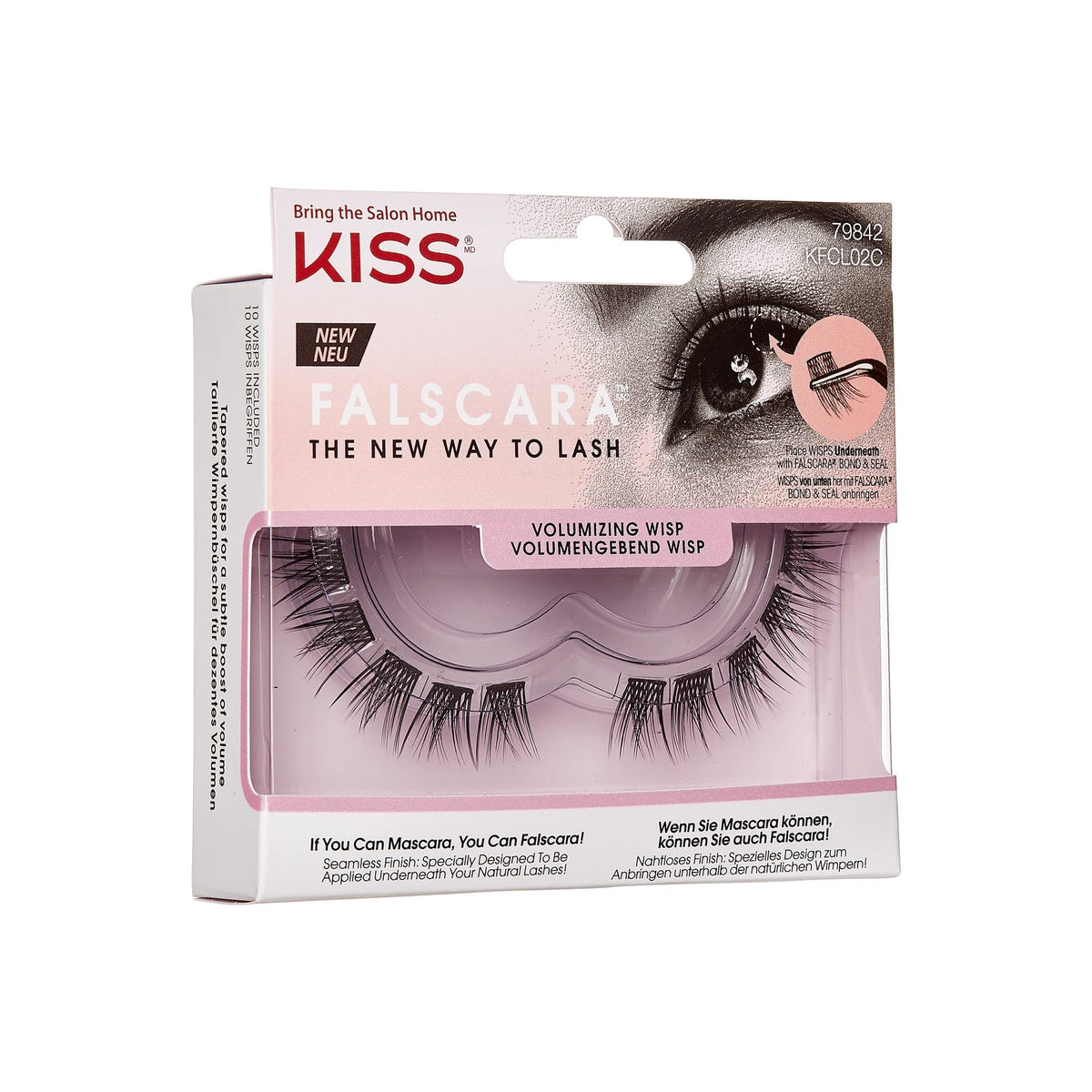 KISS Falscara DIY Eyelash Extension Volumizing Wisps - Featherlight Synthetic Reusable Artificial Eyelashes Pack of 10 Mini Lash Clusters for that