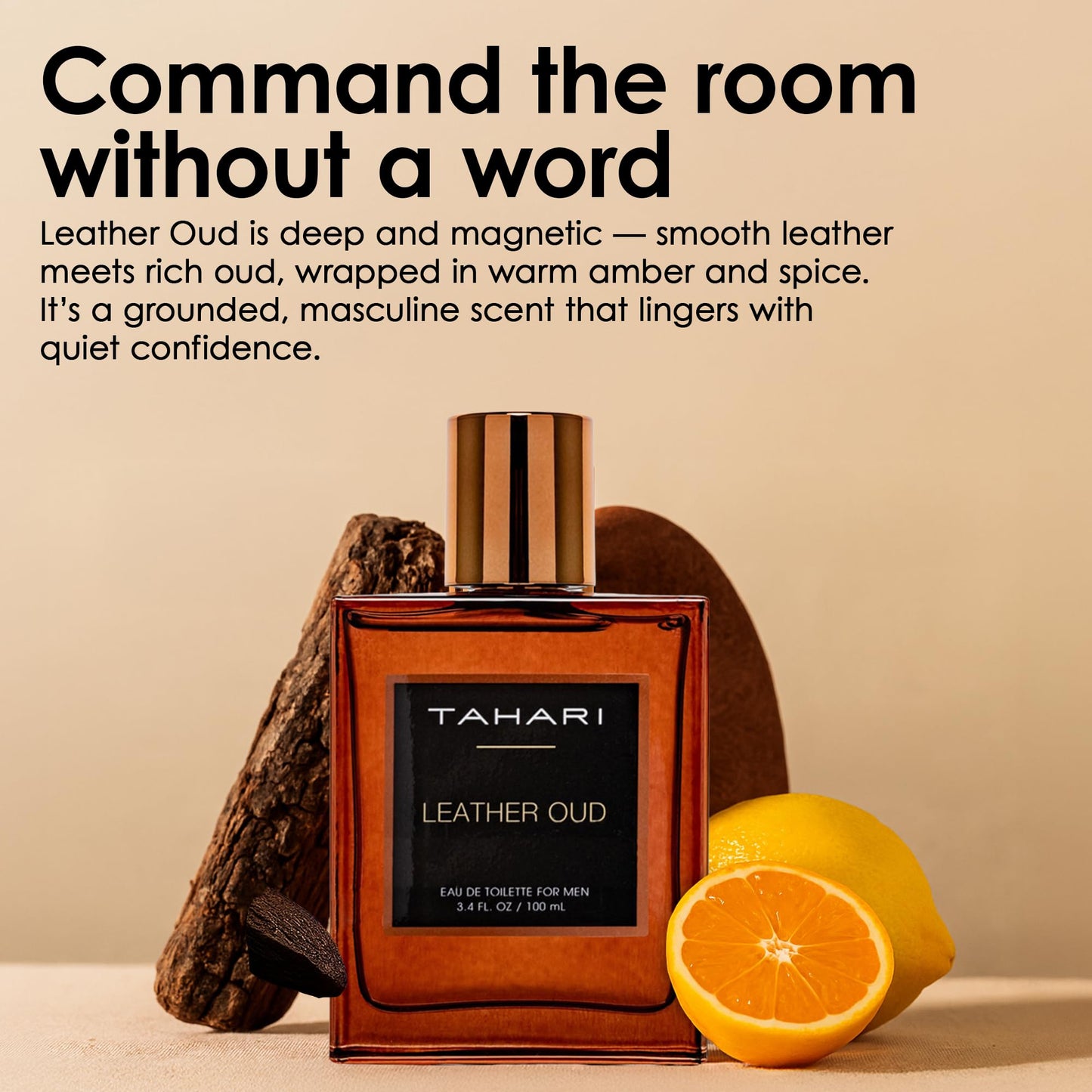 TAHARI Leather Oud Eau de Toilette for Men - Long-Lasting Luxury Cologne Spray with Bergamot, Leather & Amber Scent - Bold, Masculine, Sophisticated Beauty & Personal Care TAHARI