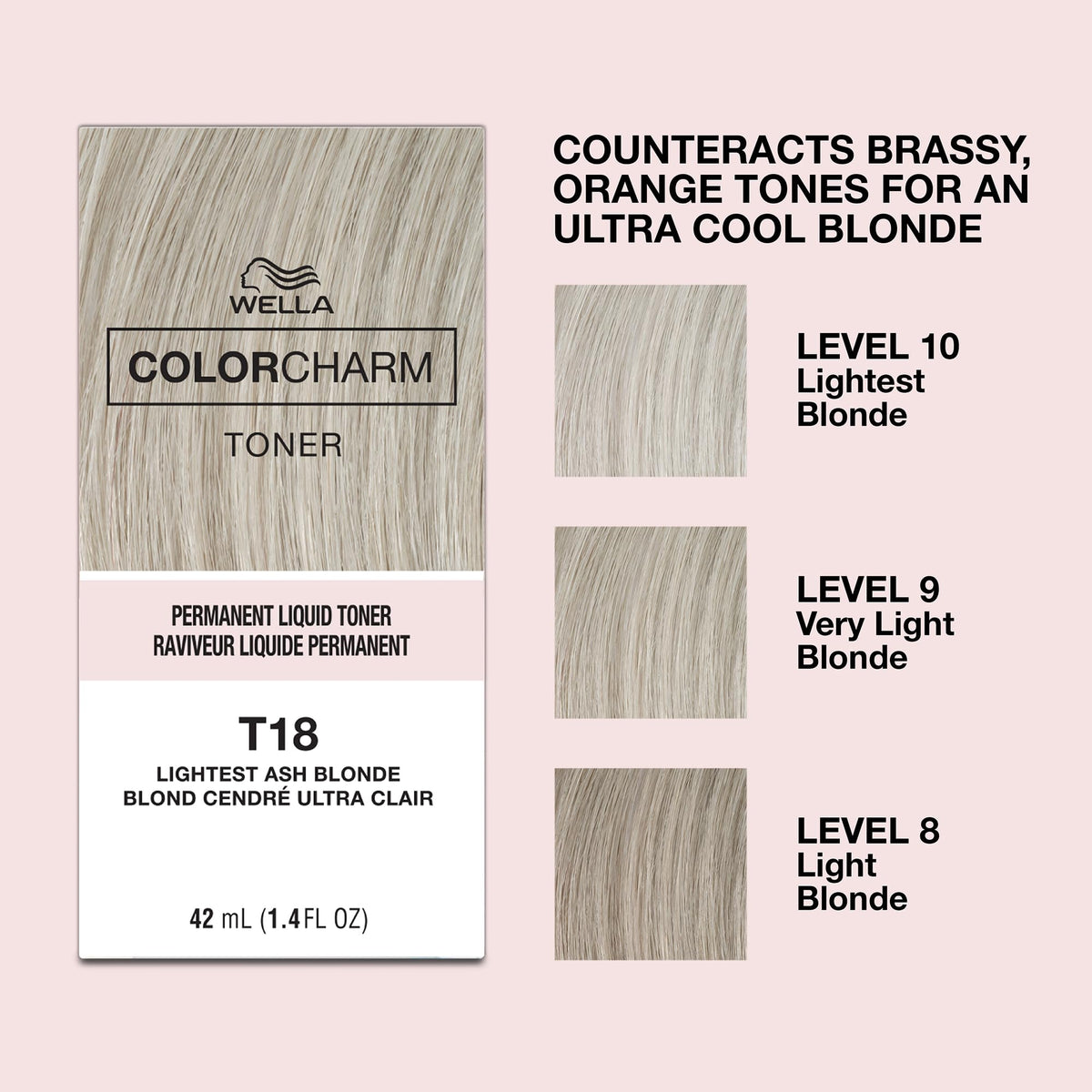 COLORCHARM Permanent Liquid Toners | Neutralize Brass | Free of Parabens | Vegan | T18 Lightest Ash Blonde | 1.4 Fl Oz Beauty & Personal Care COLORCHARM