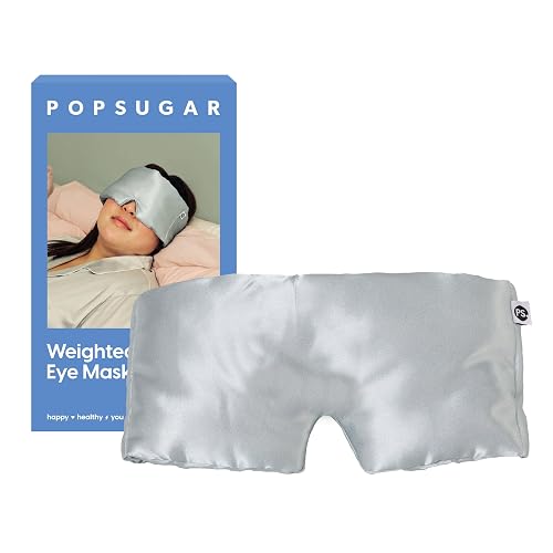 POPSUGAR Weighted Sleep Eye Mask, Light-Blocking and Silk Eye Mask for Adults and Women, Best for Sleeping and Travel, Comfortable Contoured Design Beauty & Personal Care POPSUGAR