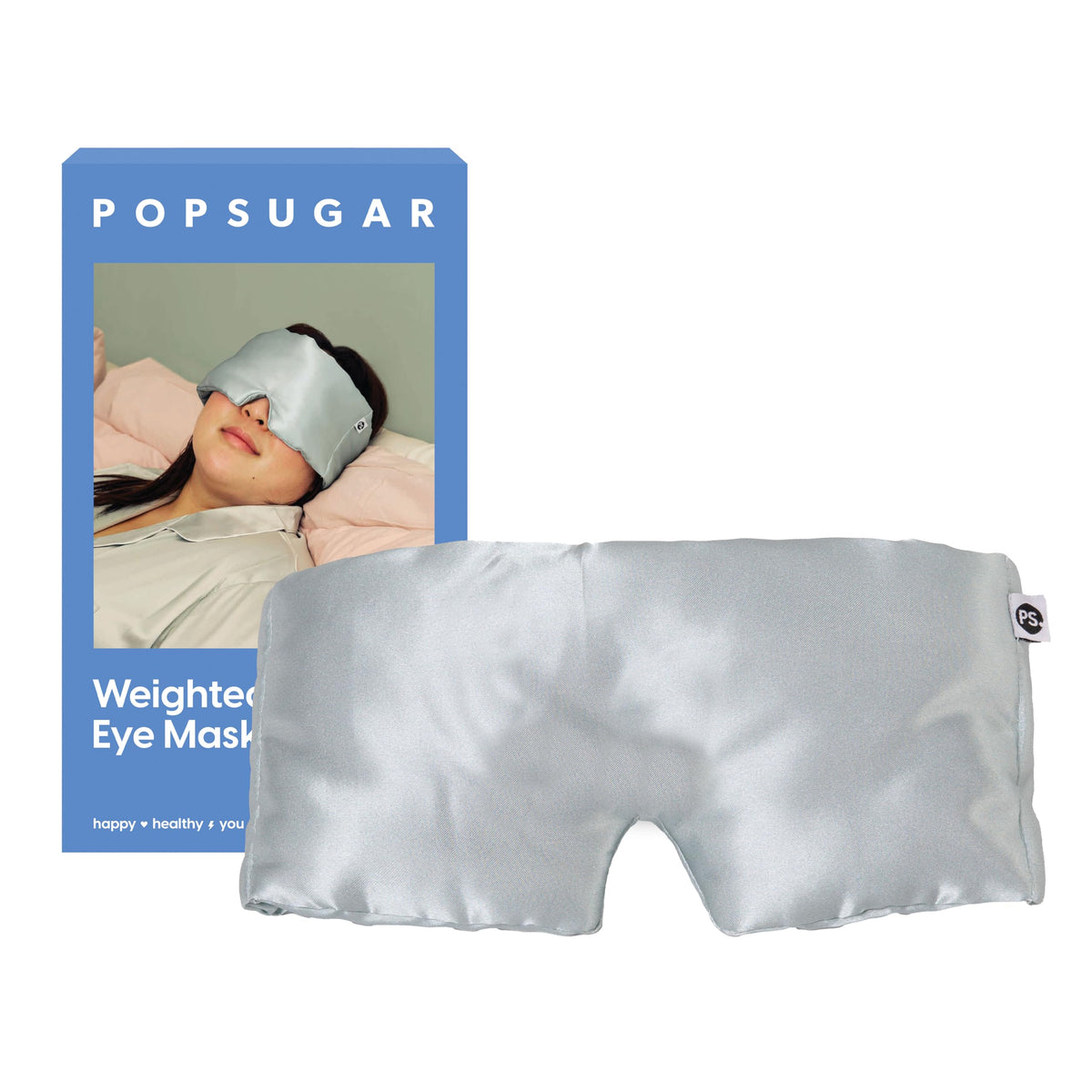 POPSUGAR Weighted Sleep Eye Mask, Light-Blocking and Silk Eye Mask for Adults and Women, Best for Sleeping and Travel, Comfortable Contoured Design Beauty & Personal Care POPSUGAR