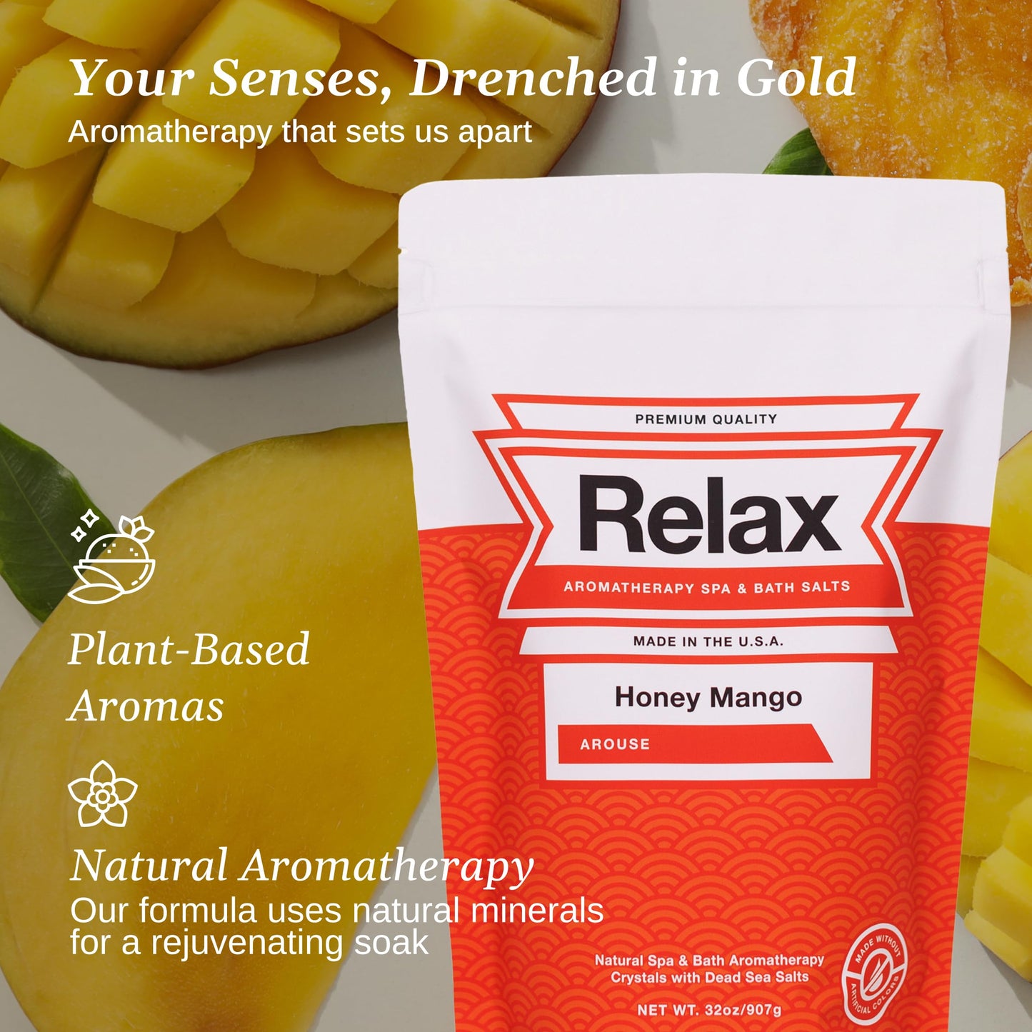 Relax Spa & Bath Aromatherapy Bath Salts for Hot Tub, Bath, or Spa, 2LB Bag Infused with Magnesium, Bath Salt for Soaking, Honey Mango Scent Beauty and Personal Care Relax Spa & Bath