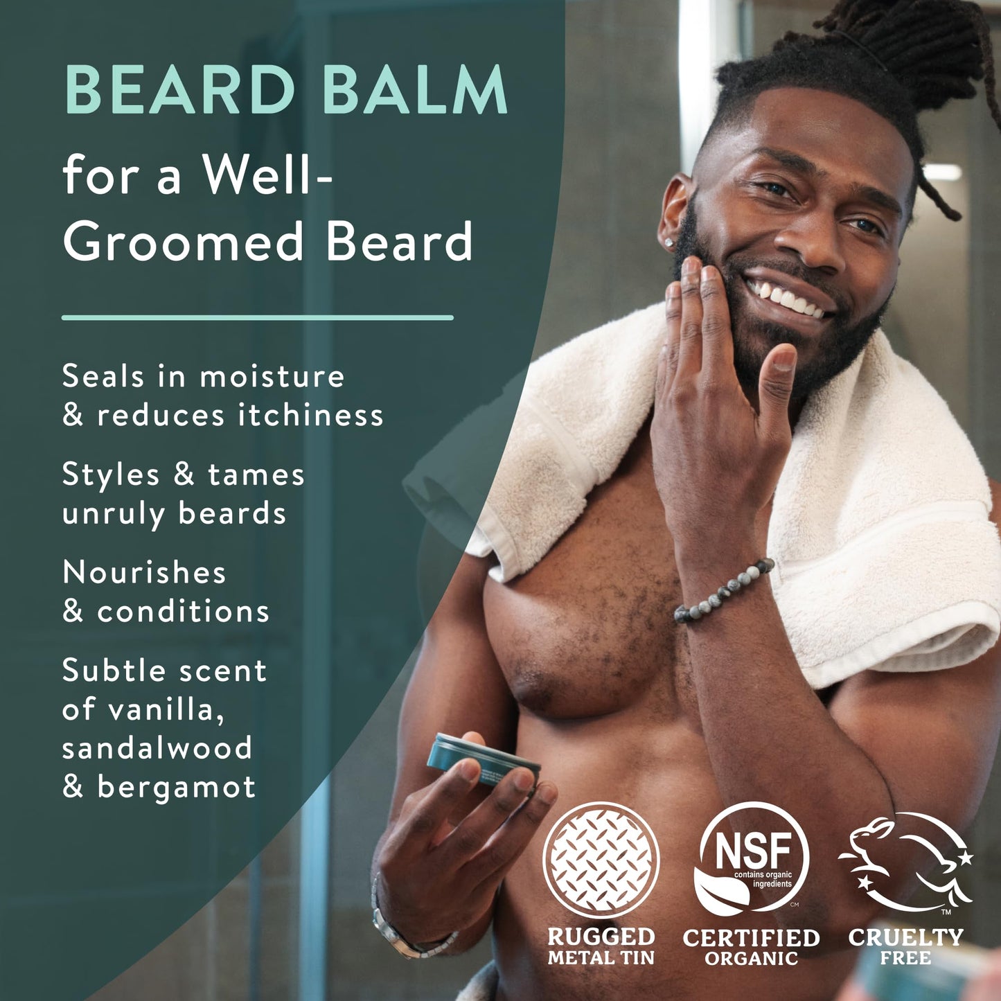 Badger - Organic Leave-In Beard Conditioner, Facial Hair Styling Balm, Non-Greasy Moisturizer and Treatment for Beards and Mustaches - 2 oz, 2 Pack Beauty and Personal Care Badger