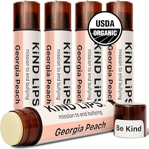 Kind Lips Lip Balm - Nourishing & Moisturizing Lip Care with Shea Butter, Beeswax & Vitamin E | Georgia Peach Flavor | 0.15 Oz (Pack of 5) Beauty & Personal Care Kind Lips