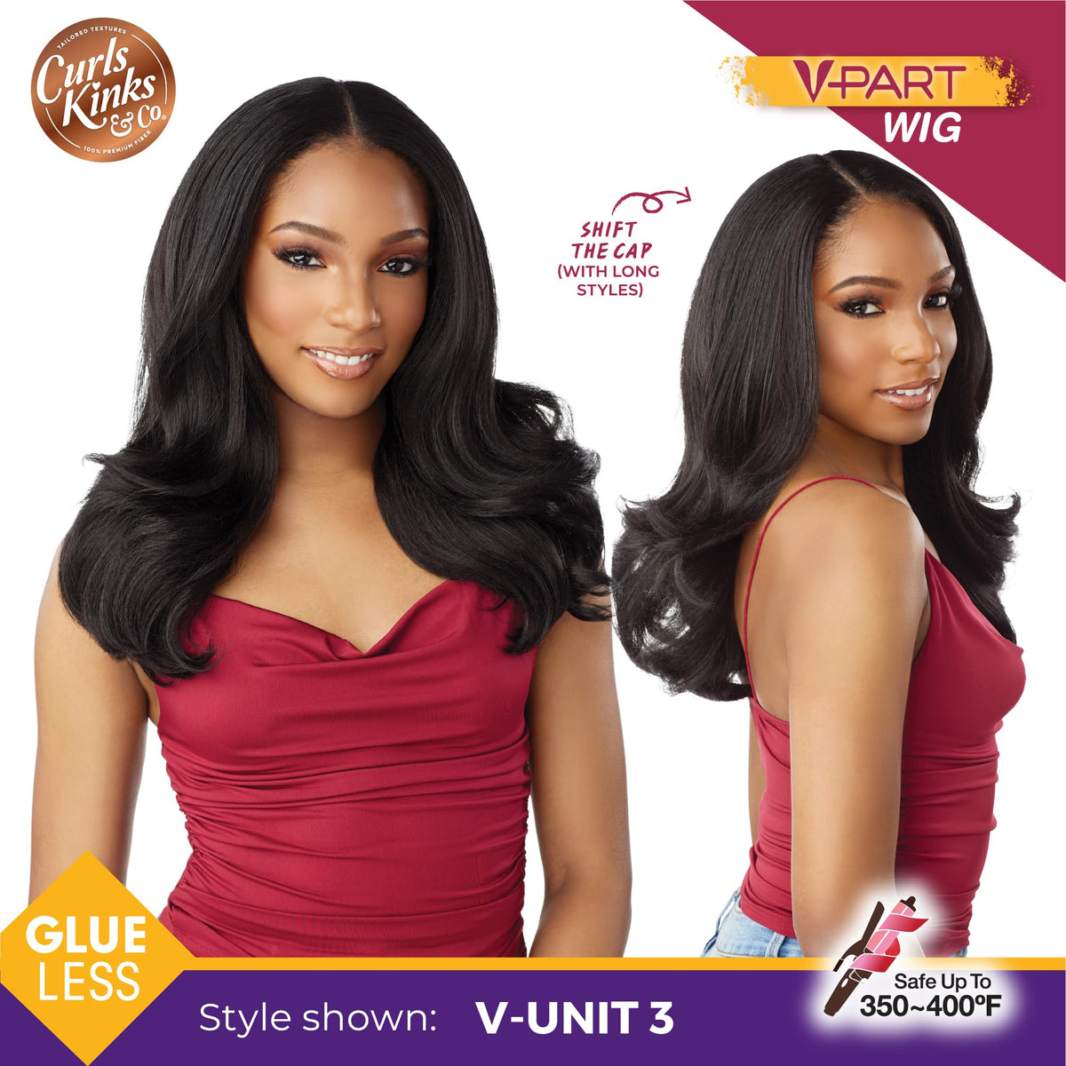 Sensationnel Curls Kinksandco Vpart Wig-Unit 3, TH1B/COPPER
