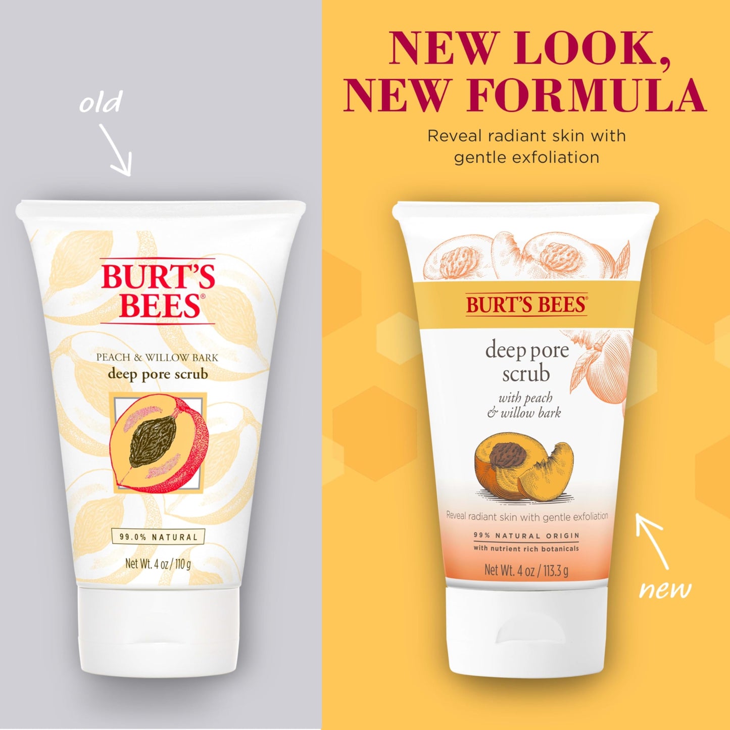 Burt's Bees Peach and Willow Bark Deep Pore Exfoliating Facial Scrub, 4 Oz (Package May Vary) Beauty & Personal Care Burt's Bees