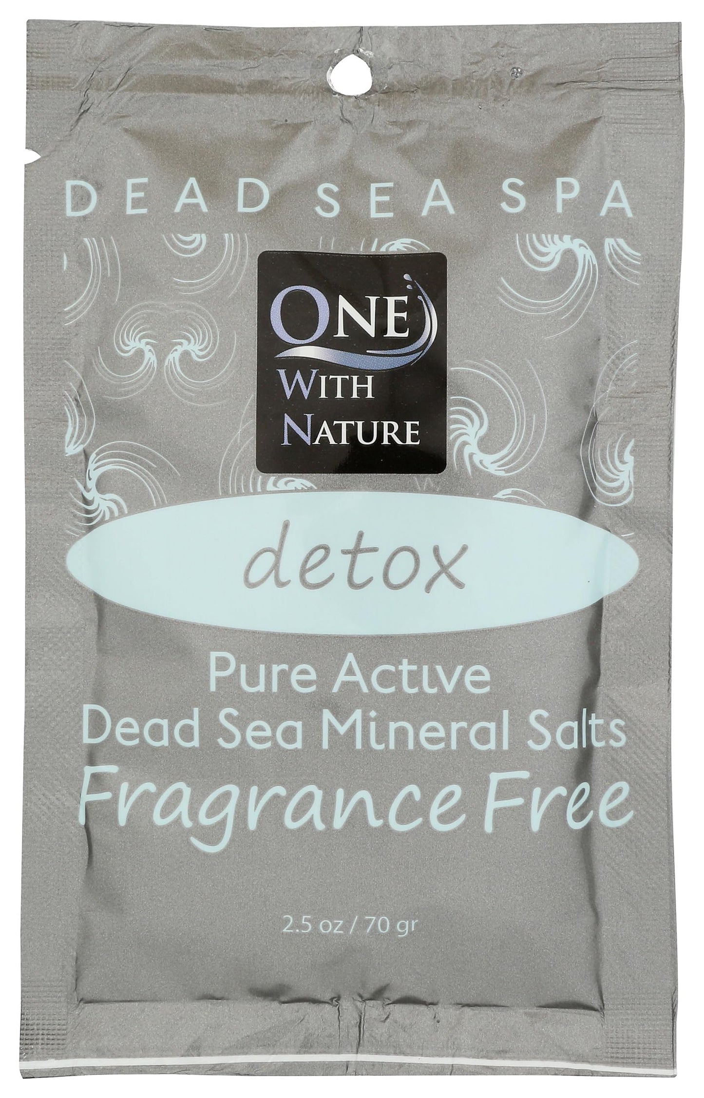 One With Nature, Bath Salt Dead Sea Detox Fragrance Free Packet, 2.5 Ounce Beauty and Personal Care One With Nature