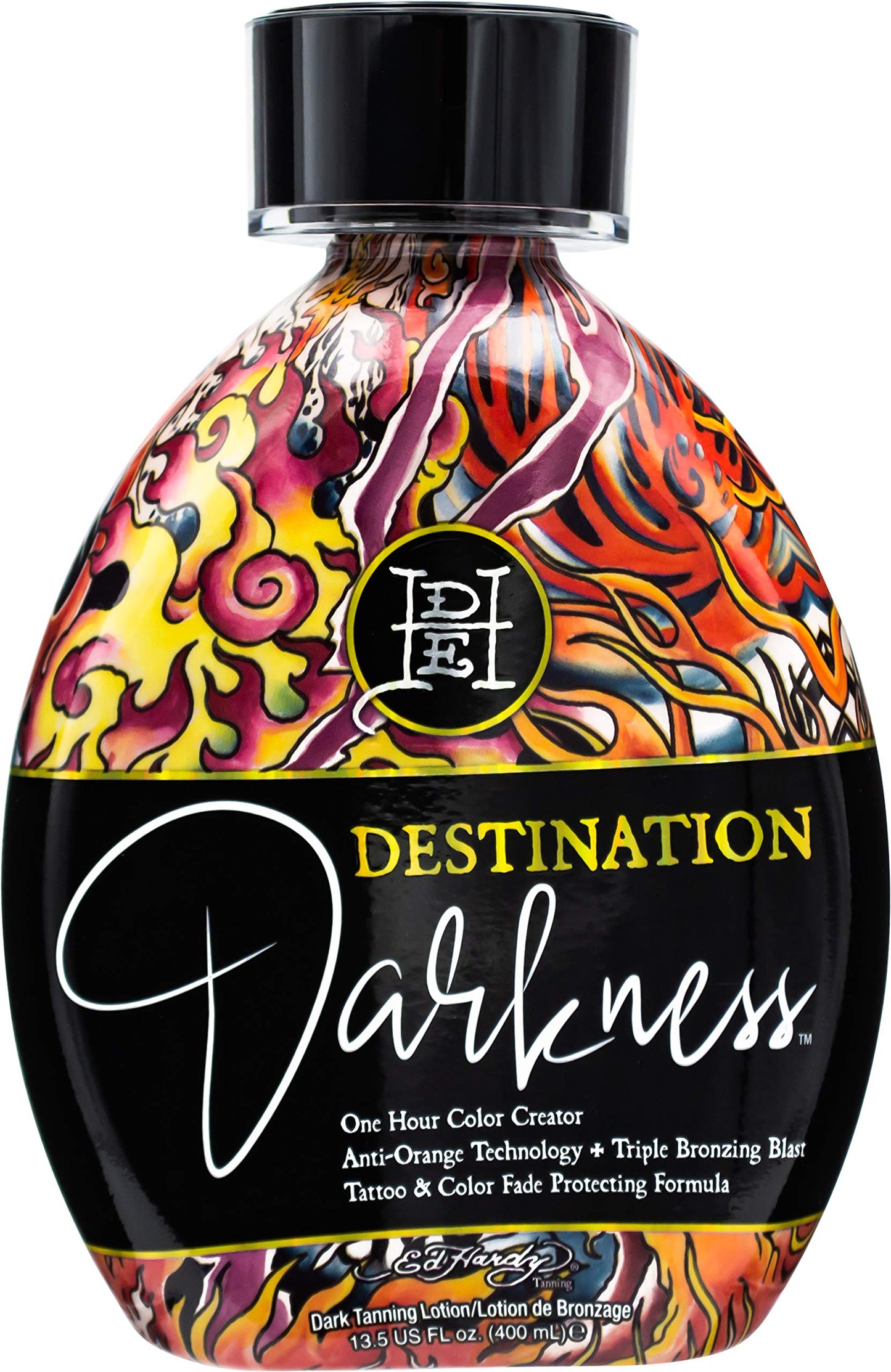 Ed Hardy Tanning Destination Darkness - One Hour Color Creator Anti-Orange Dark Tanning Lotion 13.5 oz. Beauty & Personal Care ED HARDY
