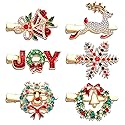 6PCS Christmas Hair Clips for Women Xmas Snowflake Wreath Reindeer Bell Hairpins Rhinestone Holiday Hair Barrettes Festive Costume Hair Accessory Beauty & Personal Care PHALIN