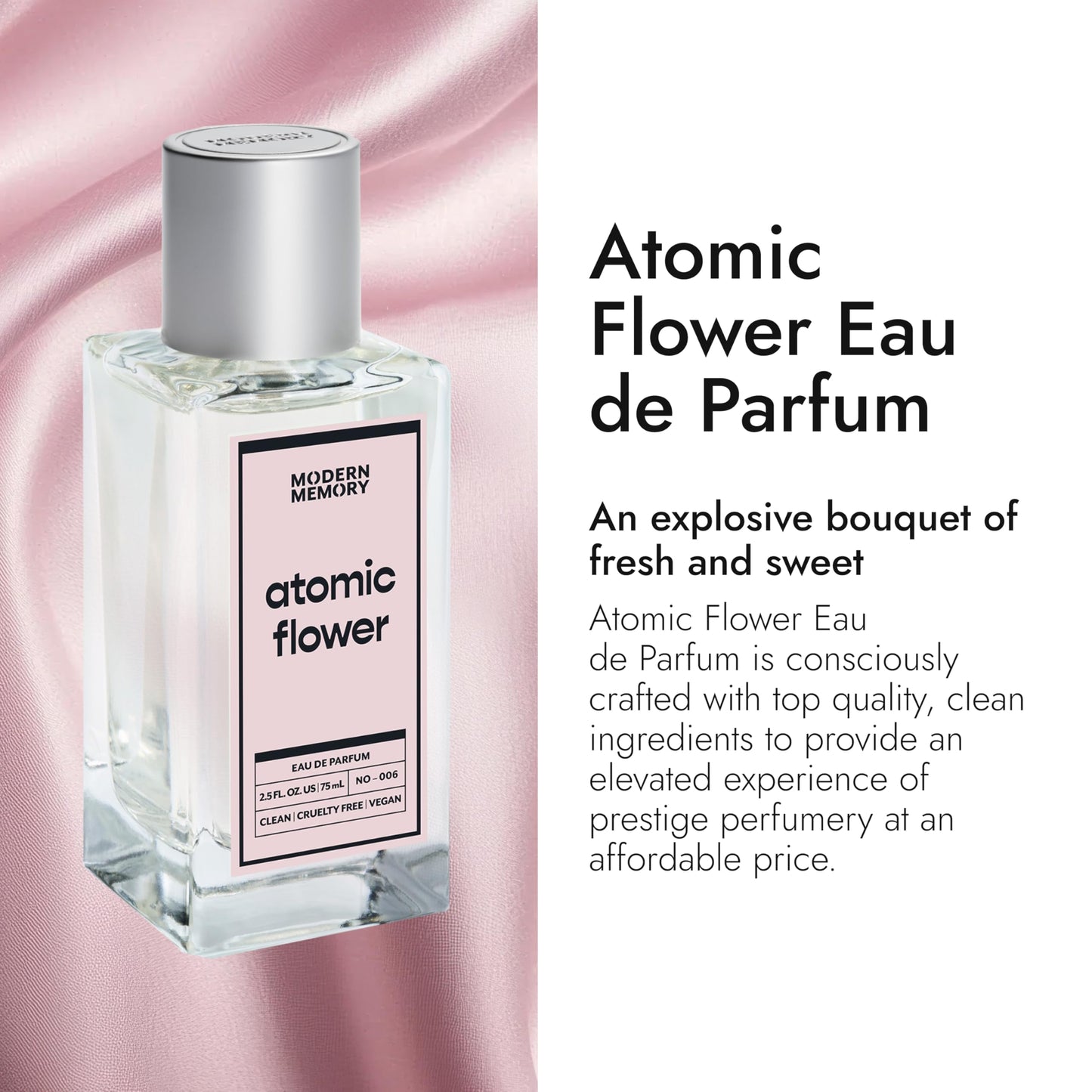 Modern Memory Atomic Flower Eau de Parfum for Women, 2.5 fl oz - Notes of Freesia Petals, Pink Rose & Vanilla Beauty & Personal Care Modern Memory