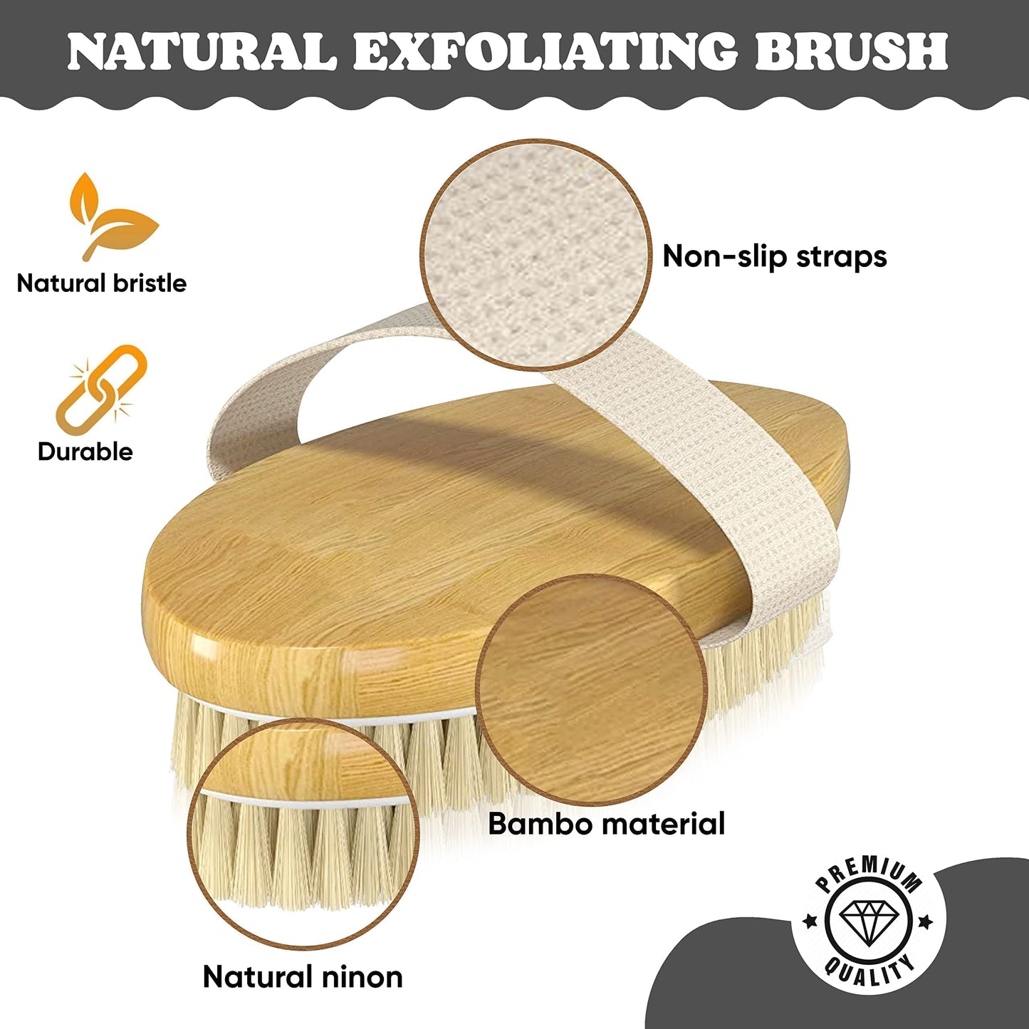 Lymphatic Drainage Paddle Wood & Dry Skin Brush Set - Anti-Cellulite Tools for a Healthier Lymphatic System With Body Brush Beauty and Personal Care GustoGoods
