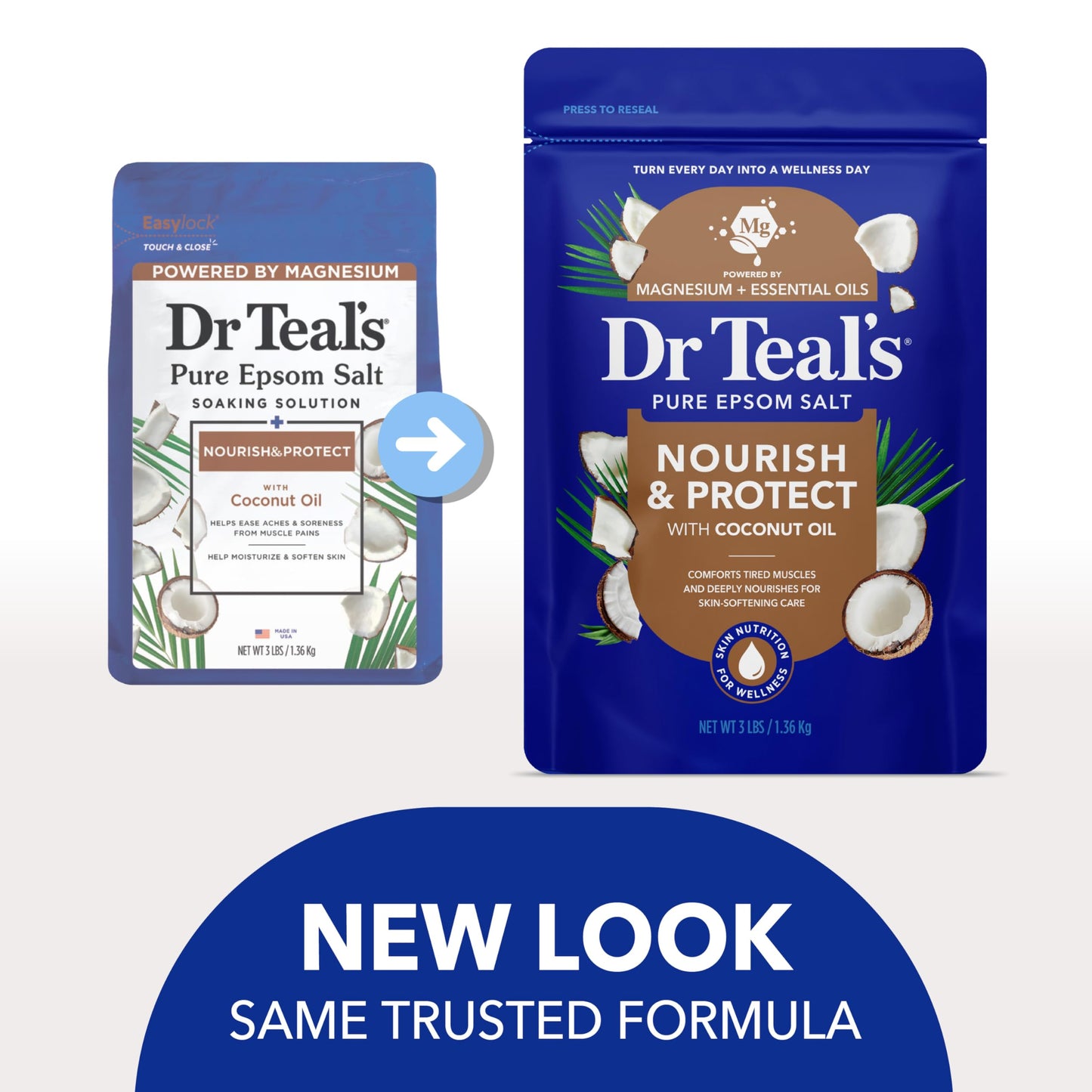 Dr Teal's Epsom Salt Magnesium Soak, Nourish & Protect with Coconut Oil, 3 lbs Beauty and Personal Care Dr Teal's