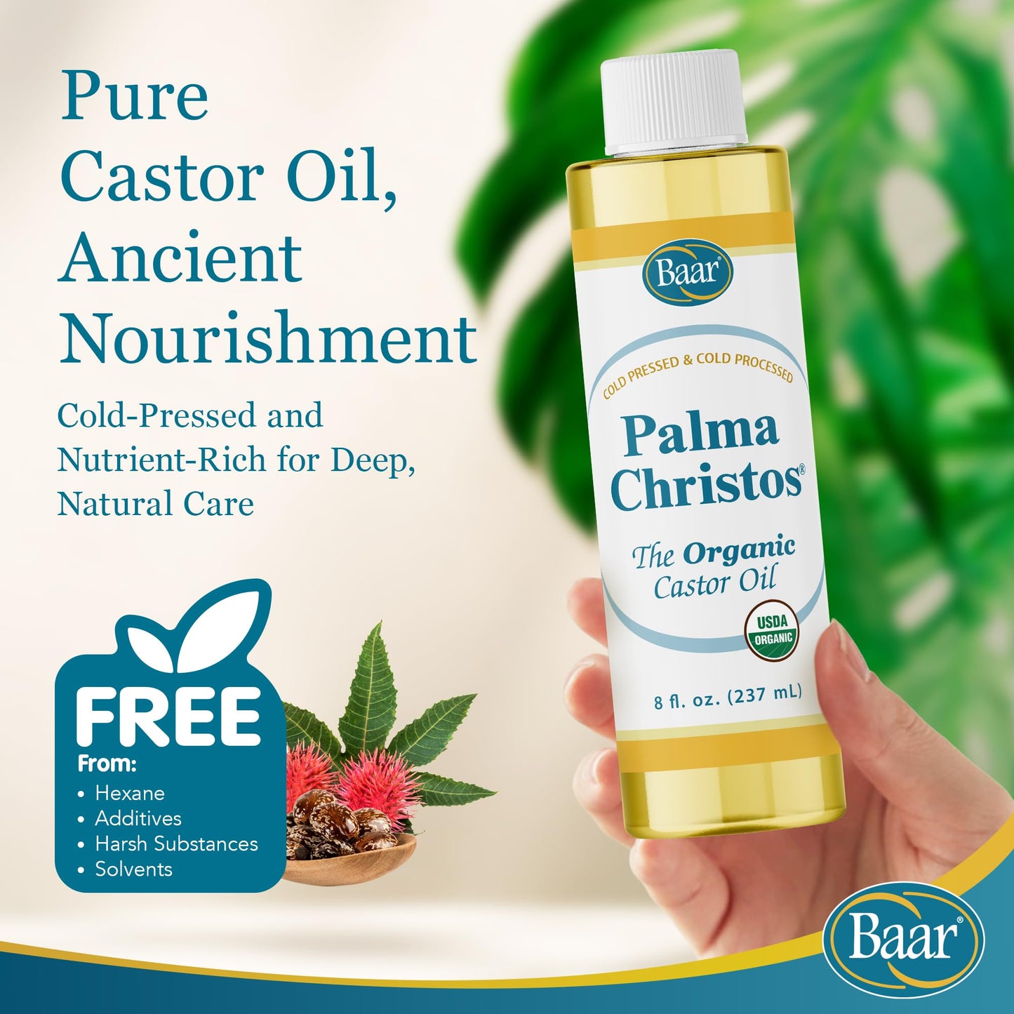 Baar Palma Christos, Organic Castor Oil, 8 oz Beauty & Personal Care Baar