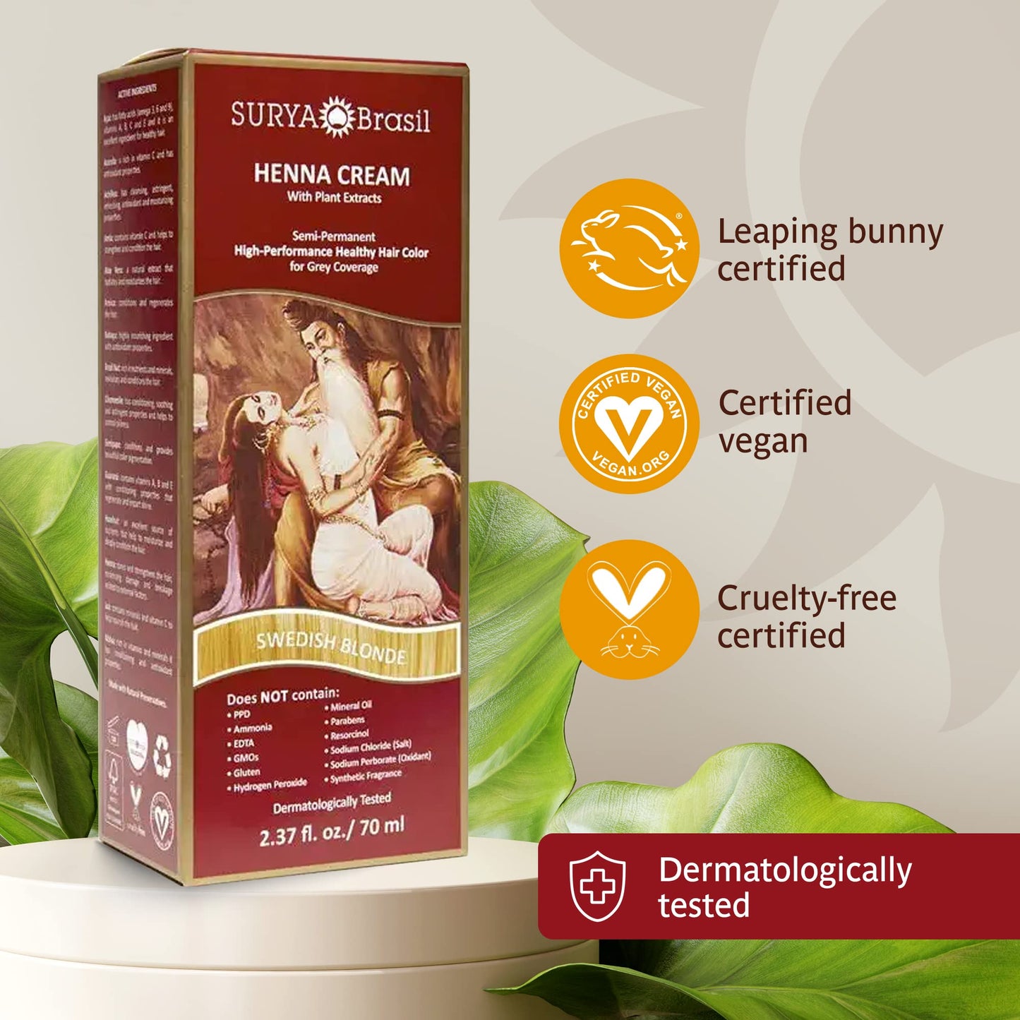 Surya Brasil Products Henna Cream, Swedish Blonde, 2.37 Fluid Ounce Beauty & Personal Care Surya Brasil