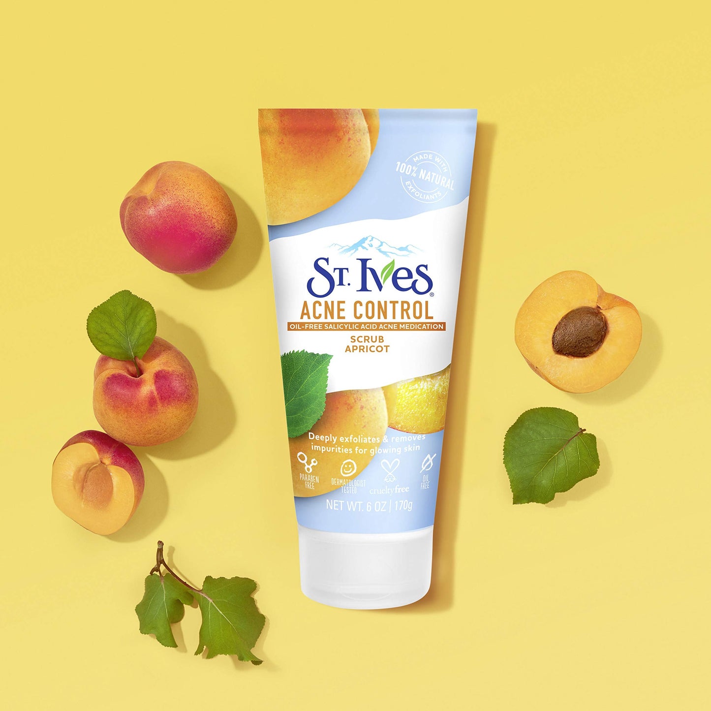 St. Ives Acne Control Face Scrub Deeply Exfoliates and Prevents Acne for Smooth, Glowing Skin Apricot Made with Oil-Free Salicylic Acid Acne Beauty & Personal Care St. Ives