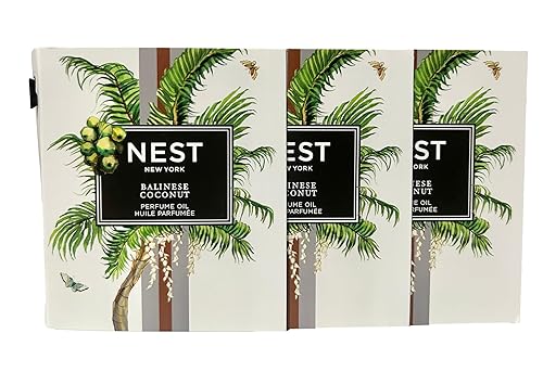 NEST Balinese Coconut Sample Perfume Oil Parfum 1.5 ml / 0.05 fl.oz - Vial SPLASH ON/DABBER Set of 3 Vials (3543) Beauty & Personal Care NEST New York