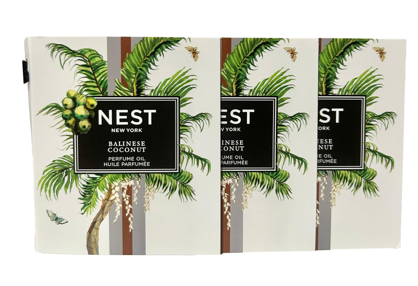NEST Balinese Coconut Sample Perfume Oil Parfum 1.5 ml / 0.05 fl.oz - Vial SPLASH ON/DABBER Set of 3 Vials (3543) Beauty & Personal Care NEST New York