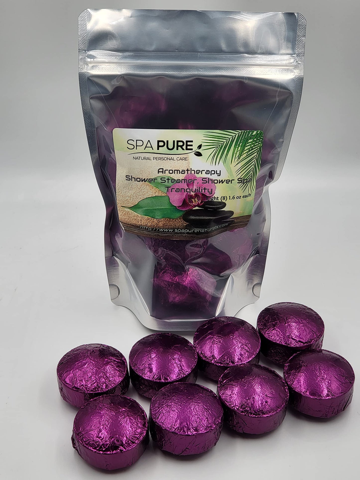 Spa Pure Tranquility Shower Steamers: Aromatherapy Shower Bombs Made in USA with 100% Natural/Organic Essential Oils - Transform Your Shower (8 Count) Beauty and Personal Care Spa Girl/Spa Pure