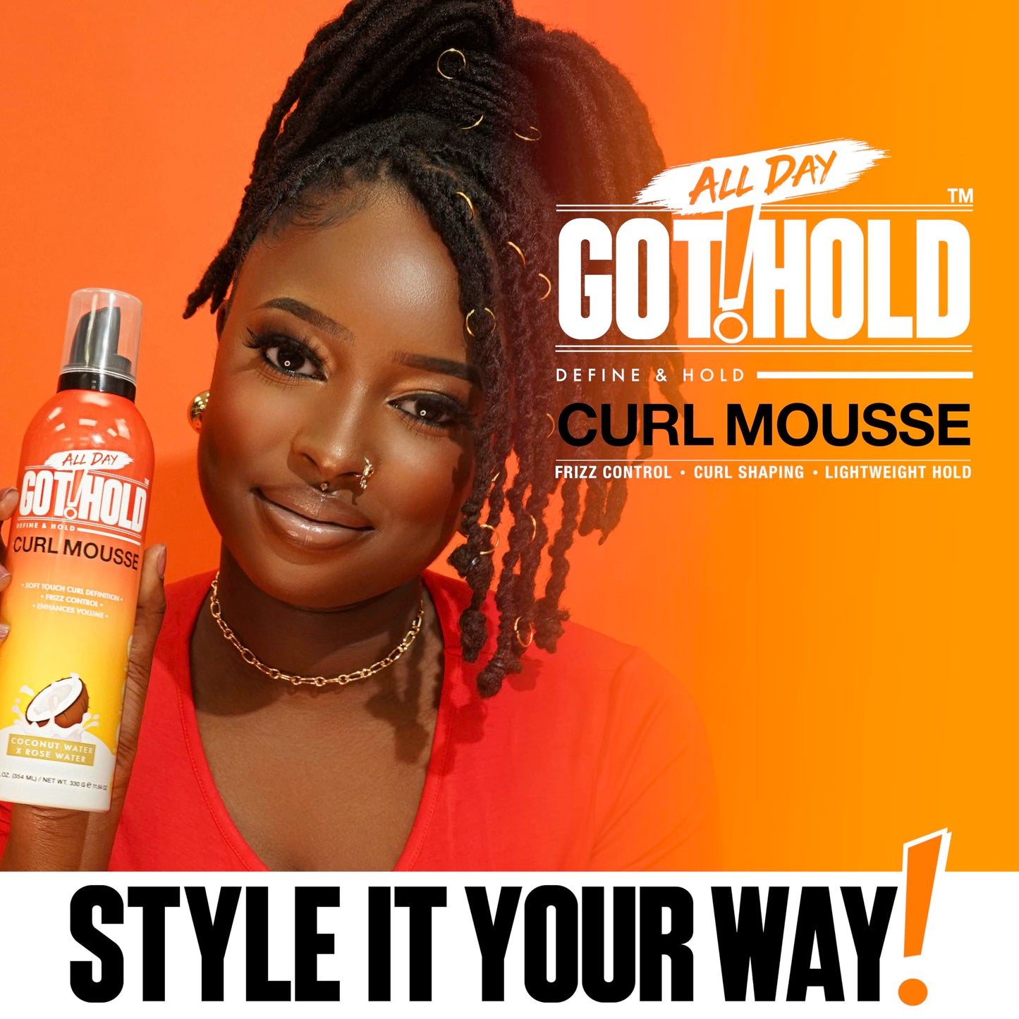 ALL DAY GOT HOLD Hait styling Curl Mousse 2.7fl.oz/80ml Beauty & Personal Care ALL DAY GOT HOLD