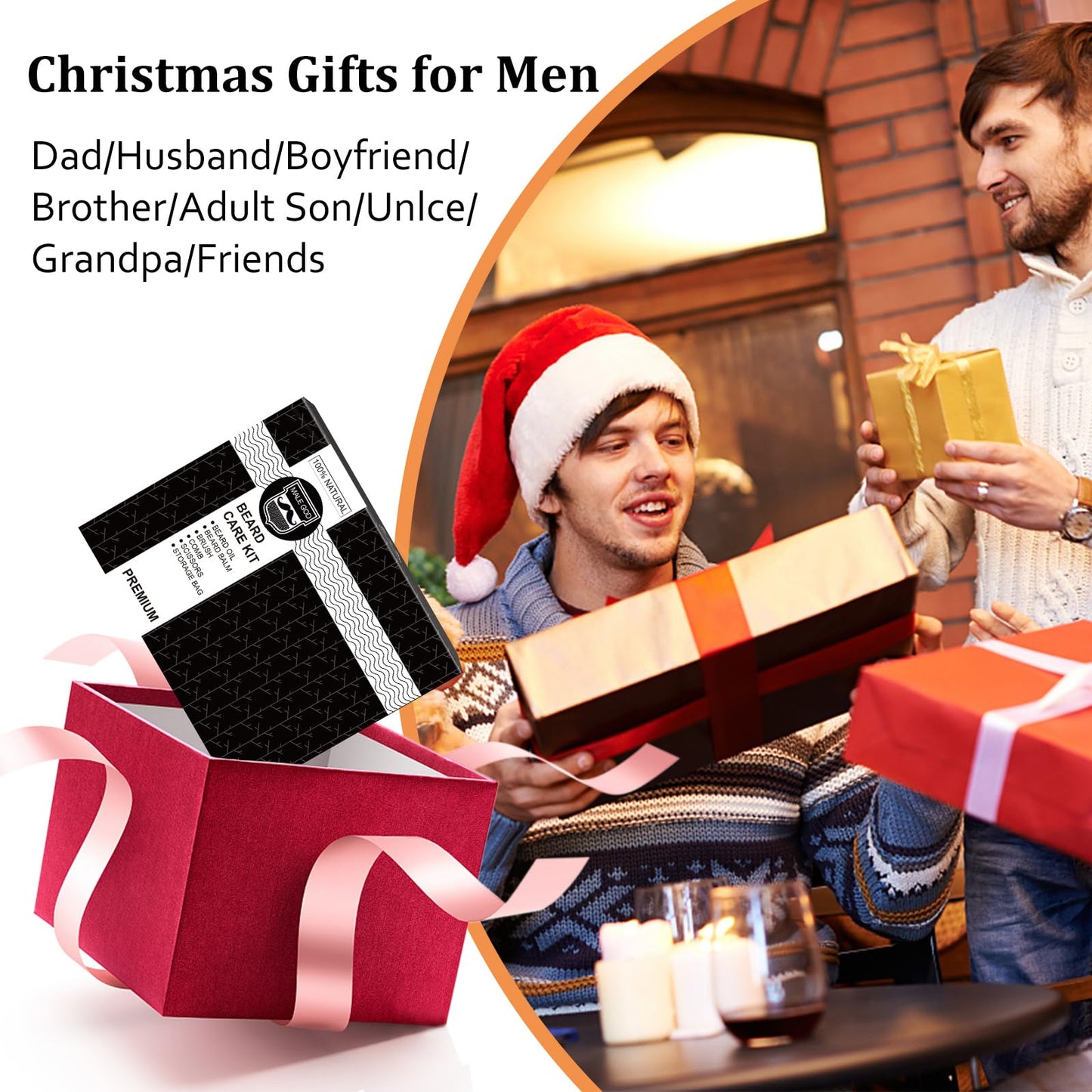 MALE GOD Beard Kit for Men's Grooming & Care, Natural Ingredients Beard Oil, Balm, Brush, Comb, Stocking Stuffers for Adult Men, Chirismtas & Birthday Beauty and Personal Care MALE GOD