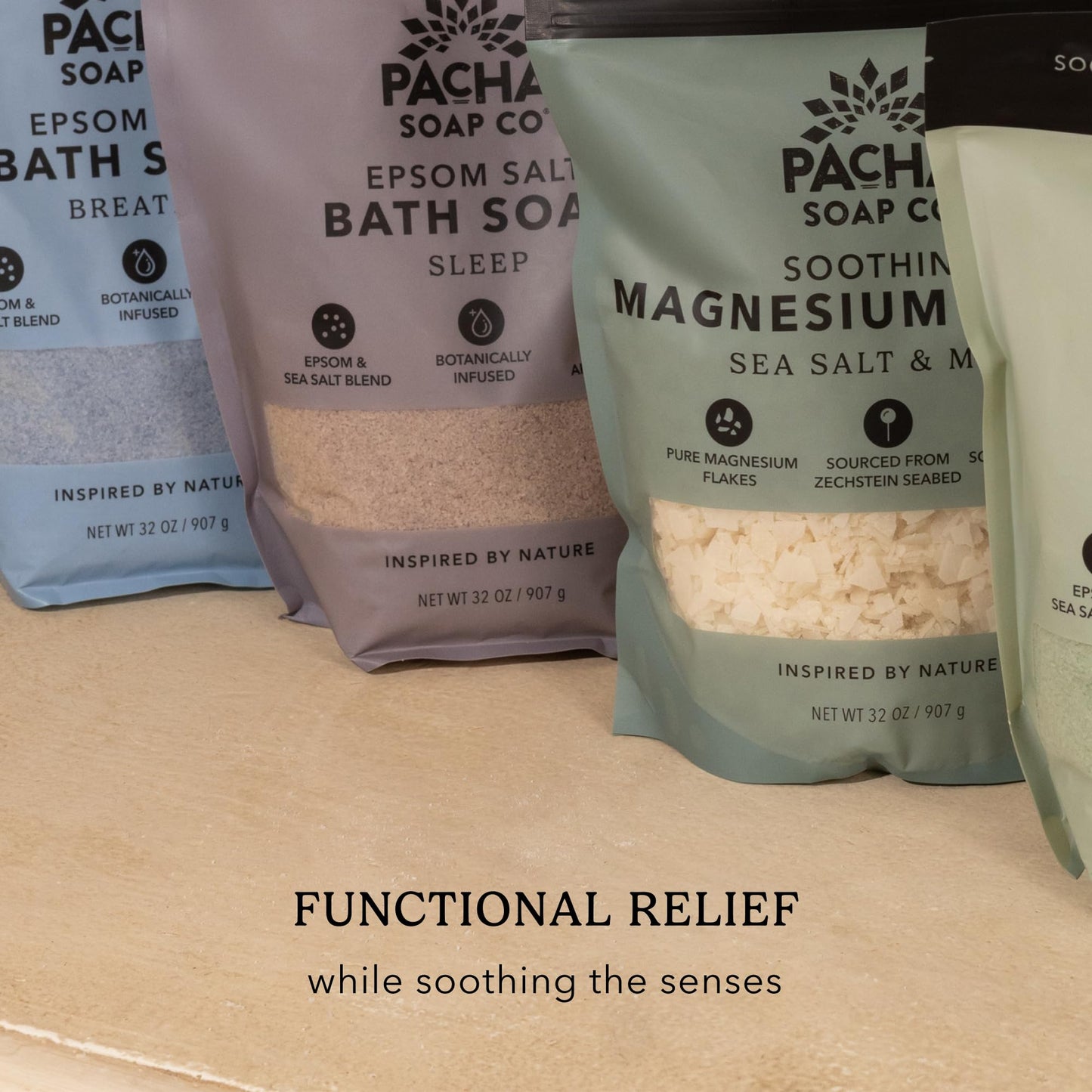Pacha Soap Co. Magnesium Flake Salt Soak - Sea Salt & Moss, Soothing Mineral Bath Soak with Magnesium & Sea Salt, Paraben, Sulfate, and Dye-Free Beauty and Personal Care Pacha Soap Co
