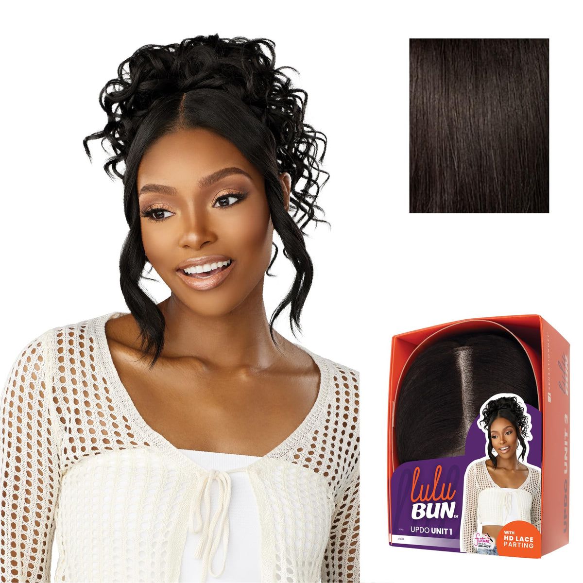 Sensationnel Lulu Bun Updo Hairextensions-Unit 1,2 DARKBROWN