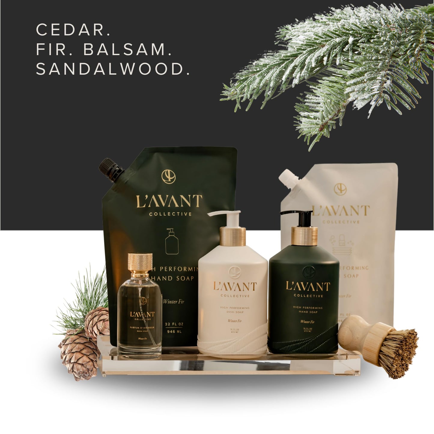 L'AVANT Collective Natural Luxury Hand Soap Refill | Plant-Based, Non-Toxic & Moisturizing, Refill for Glass Bottle, 32 Fl Oz | Winter Fir Beauty & Personal Care L'AVANT Collective