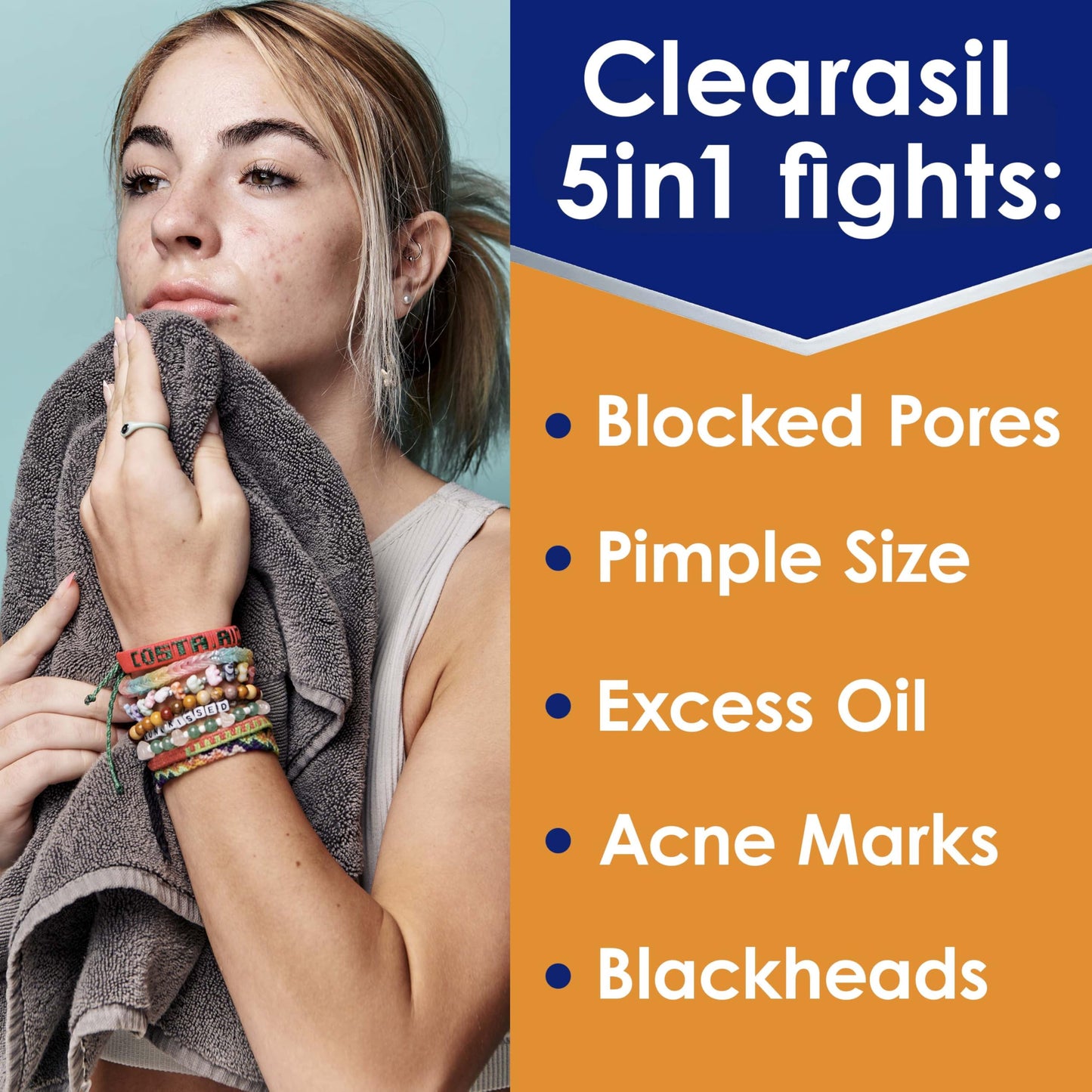 Clearasil Stubborn Acne Control 5in1 Exfoliating Wash, Maximum Strenght with 2% Salicylic Acid Acne Treatment Medicine, Daily Acne Facial Cleanser Beauty & Personal Care Clearasil