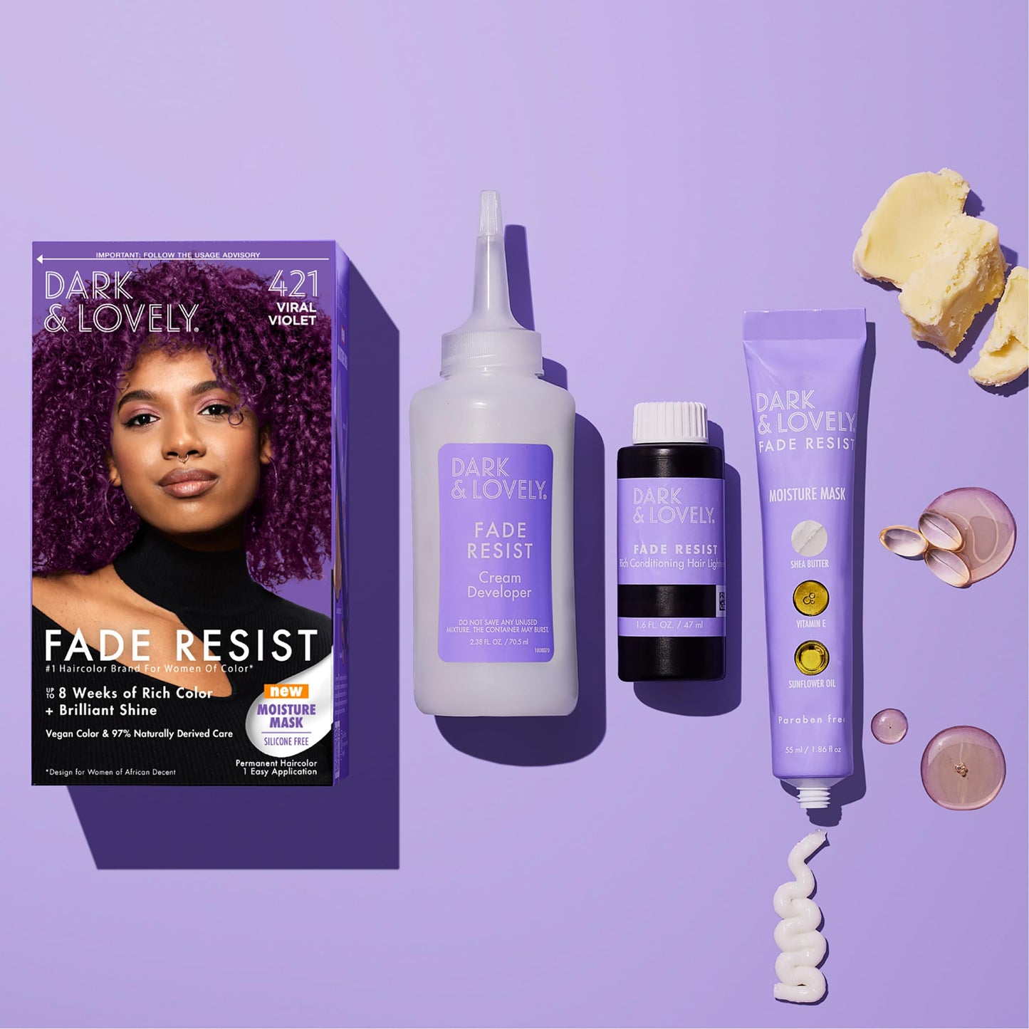 Softsheen-Carson Dark and Lovely Hair Dye, Fade Resist Hair Color with Conditioning Mask, Virtual Violet, 1 Kit Beauty & Personal Care SoftSheen