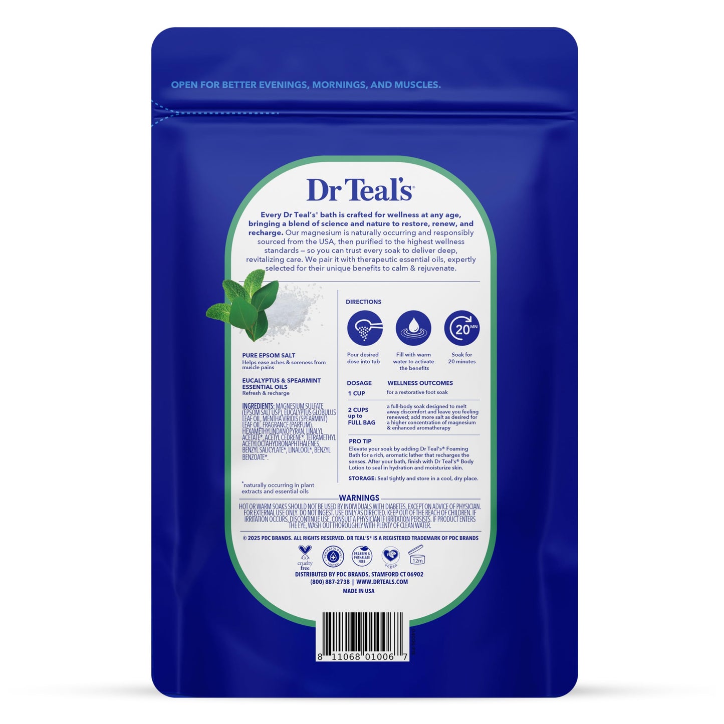 Dr Teal's Pure Epsom Salt, Relax & Relief with Eucalyptus and Spearmint, 3 lb (Pack of 4) Beauty and Personal Care Dr Teal's