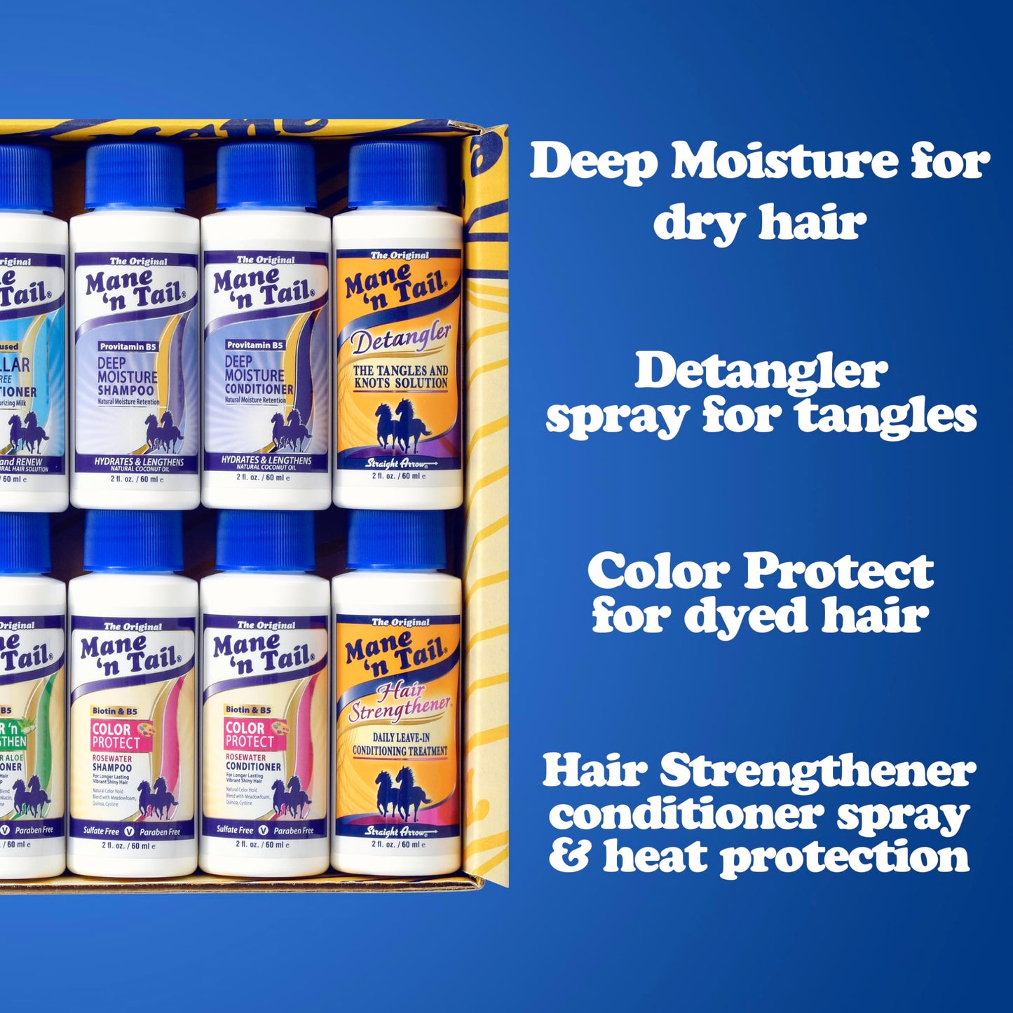Mane 'n Tail Brand Sampler Trial Size Shampoos Conditioners and Detanglers to Cleanse Strengthen and add Moisture to Hair 15 Piece Set Beauty & Personal Care Mane 'n Tail
