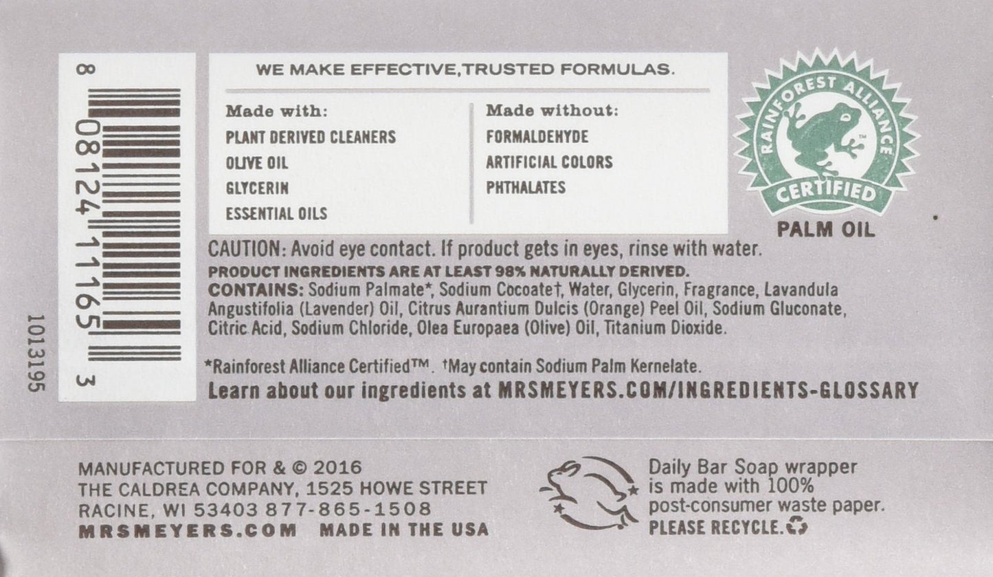 Mrs Meyers Bar Soap Hard 5.3oz Lavender Scent, 12 Count Beauty & Personal Care Mrs. MEYER'S