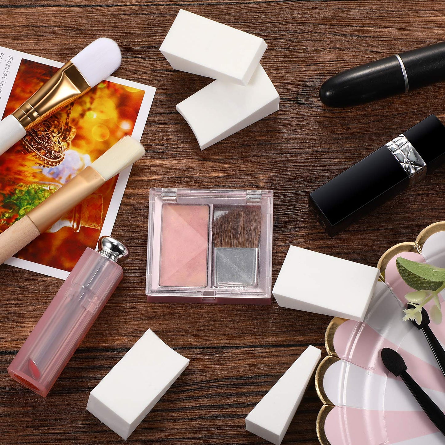 100 Pieces Cosmetic Sponges Latex Makeup Foam Wedges Foundation Beauty Tools (White) Beauty & Personal Care TecUnite